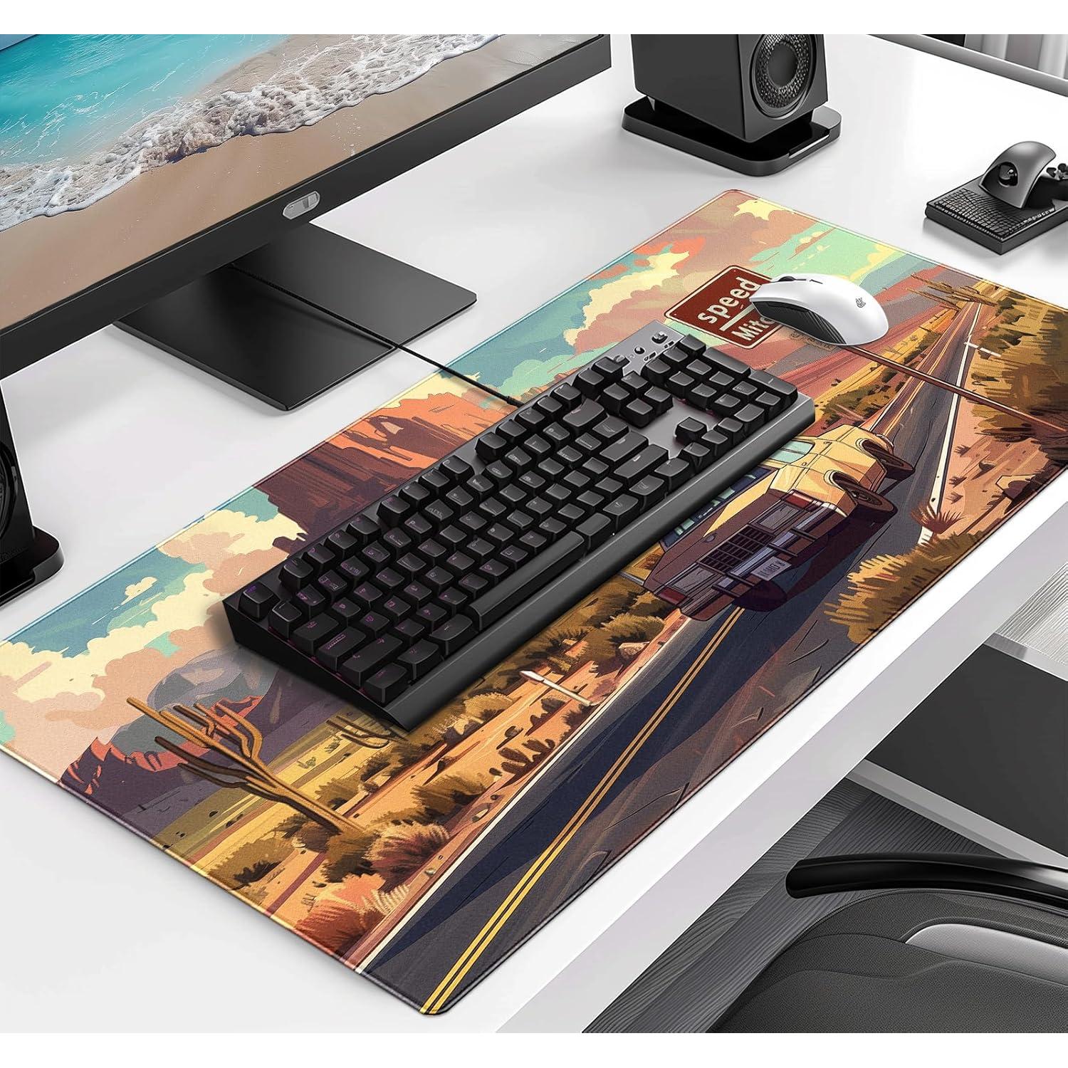 Alfombrilla de Ratón LQFIWSS Camino de Pradera 90x40cm Antideslizante