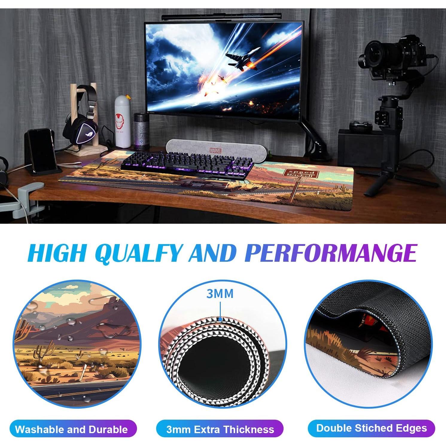 Alfombrilla de Ratón LQFIWSS Camino de Pradera 90x40cm Antideslizante