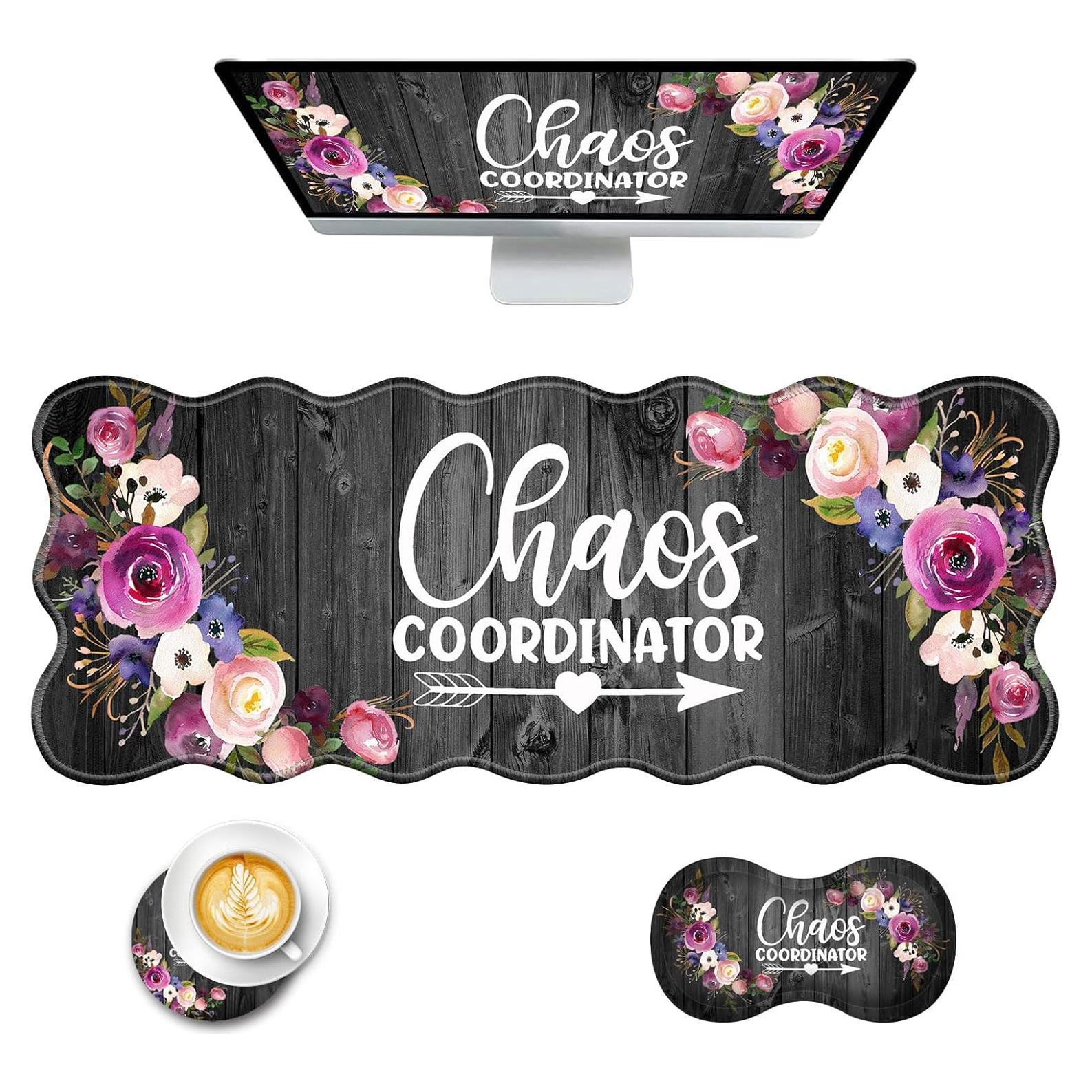 Set 3 en 1 Alfombrilla de Ratón Ergonómica CICPLKSE Floral