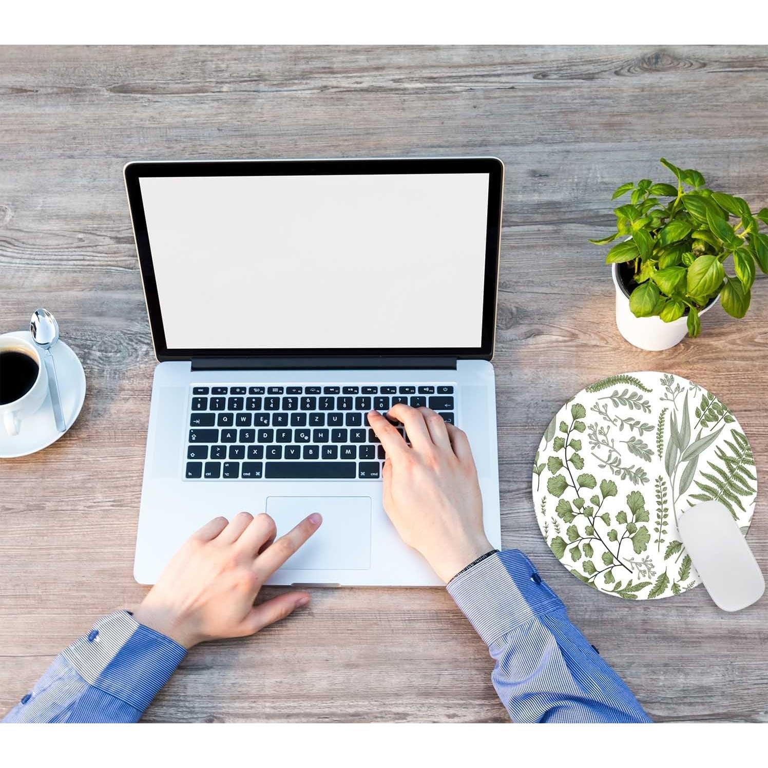 Alfombrilla de Ratón Nphuriy Hojas Vintage 20.1 cm Redonda