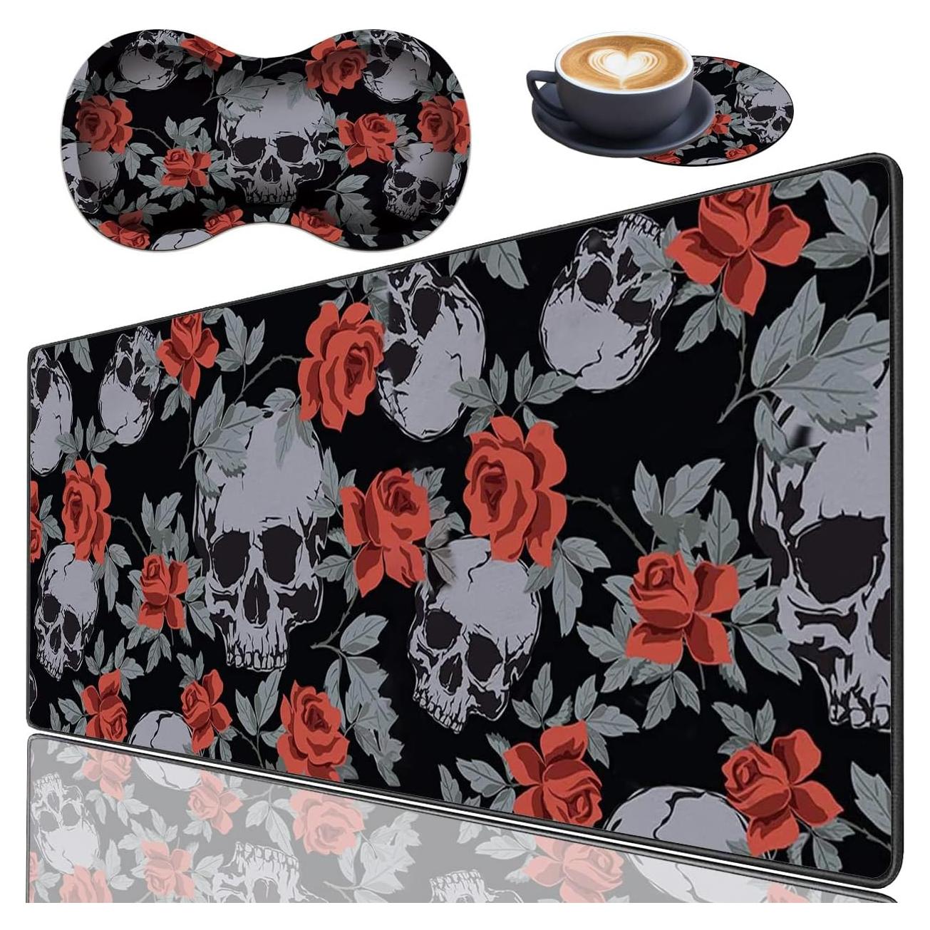 Alfombrilla de Juego Extendida RVHOEZZM 80x30cm Calaveras Vintage