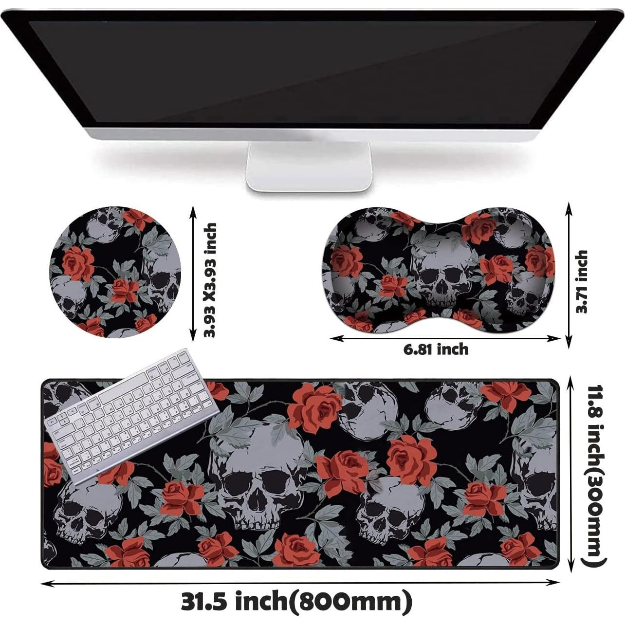 Alfombrilla de Juego Extendida RVHOEZZM 80x30cm Calaveras Vintage