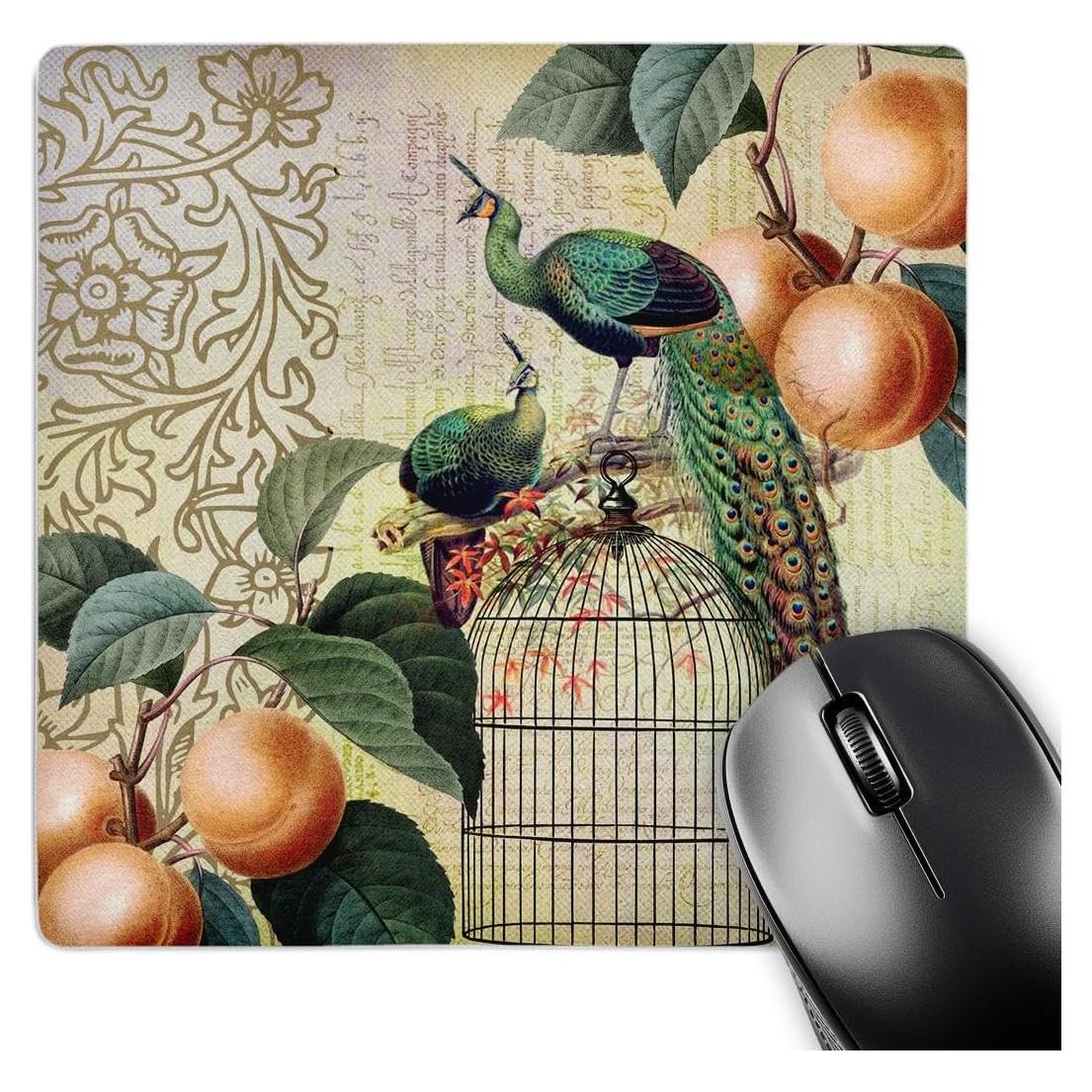 Almohadilla de Ratón 3dRose Vintage Pavos Reales 51x51cm