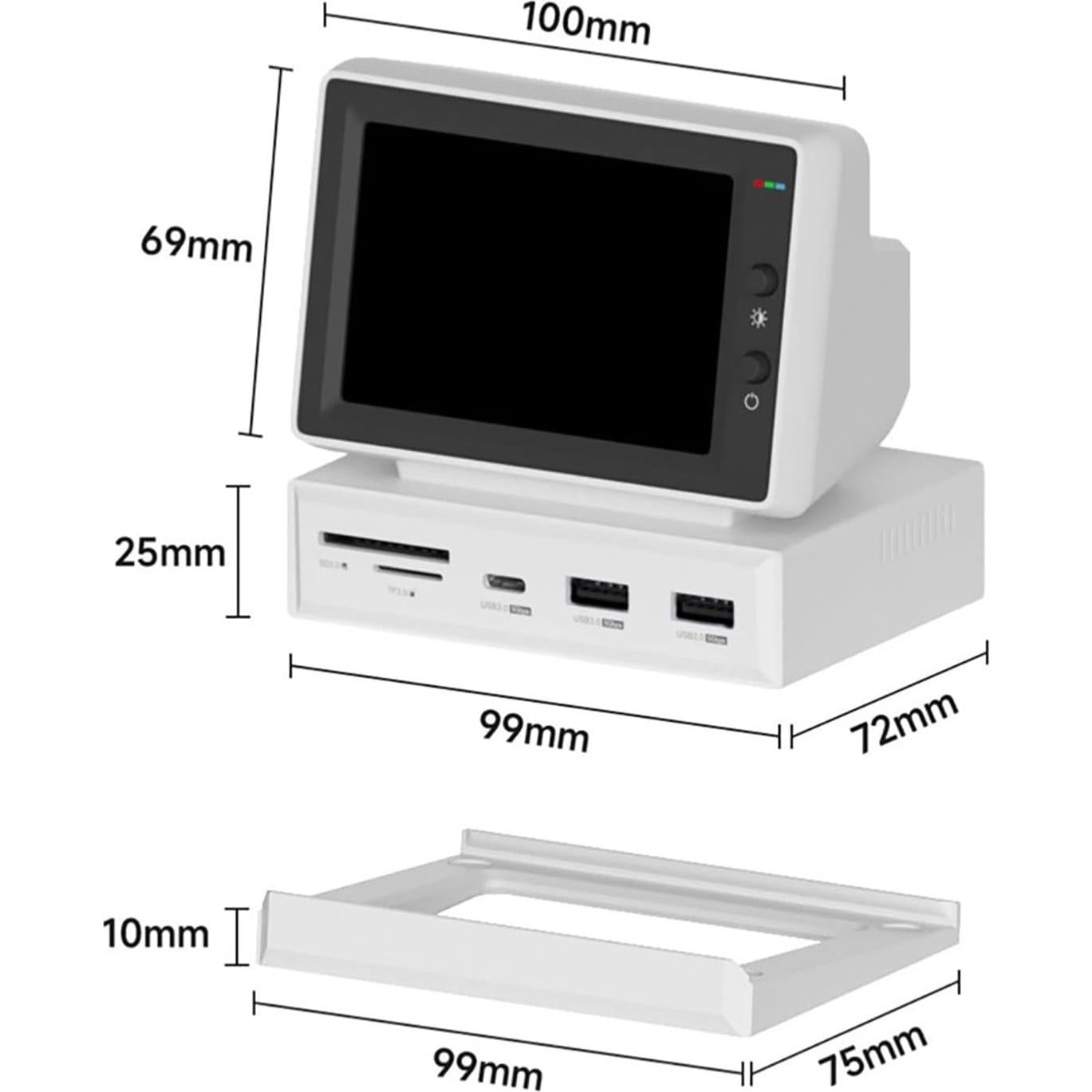 Mini Monitor Portátil NATEFEMIN 3.5" IPS HDMI USB