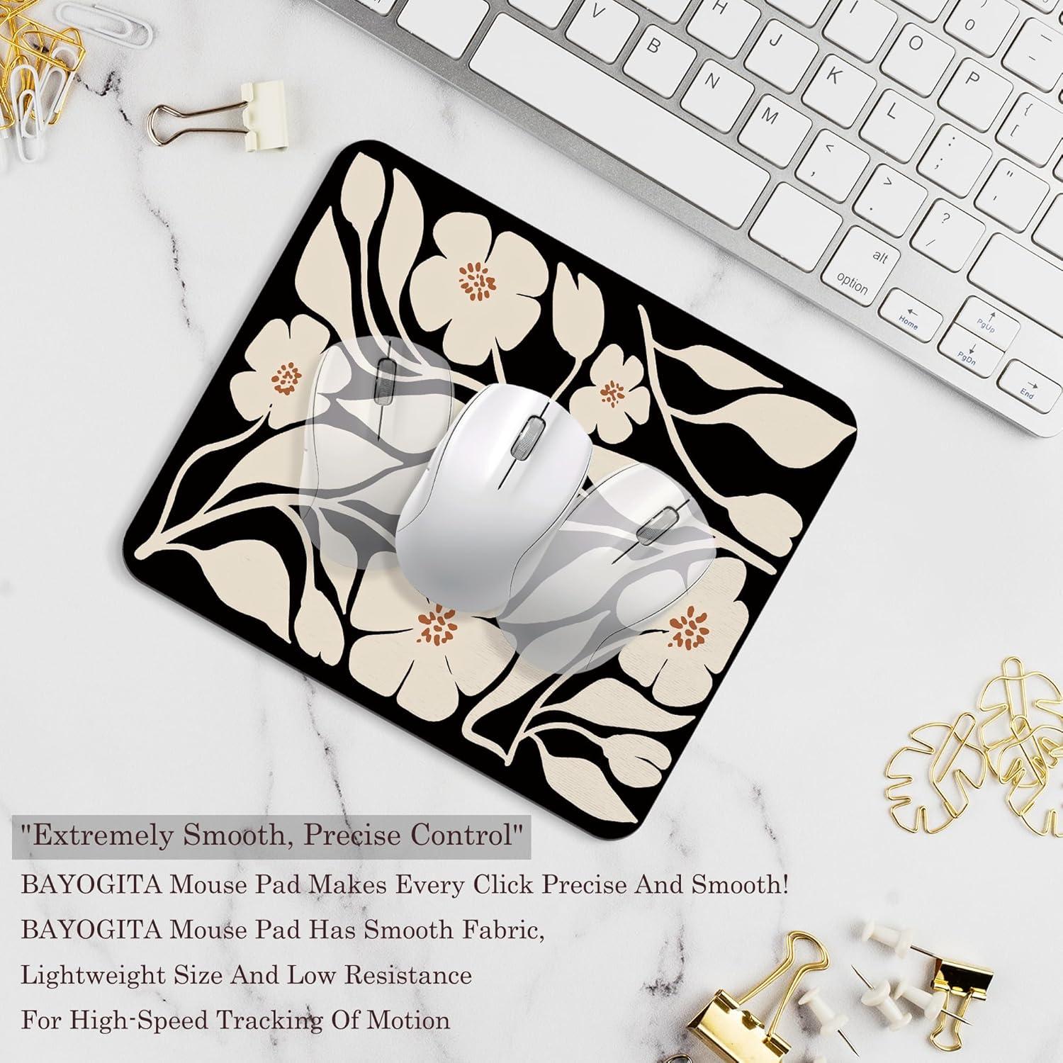 Alfombrilla de Ratón BAYOGITA Boho Floral Negra 30x25 cm