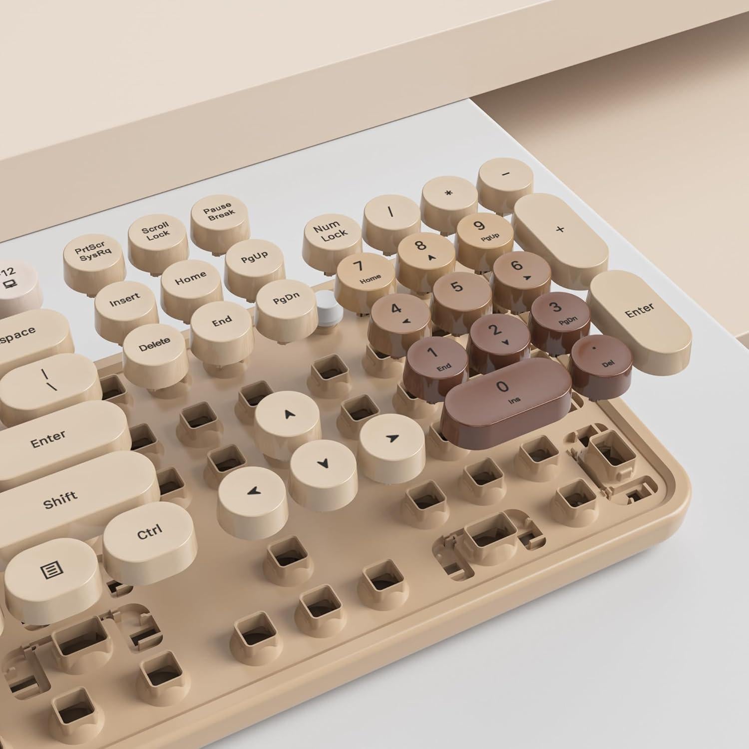 Teclado y Ratón Inalámbricos GTSP Retro 2.4GHz 104 Teclas