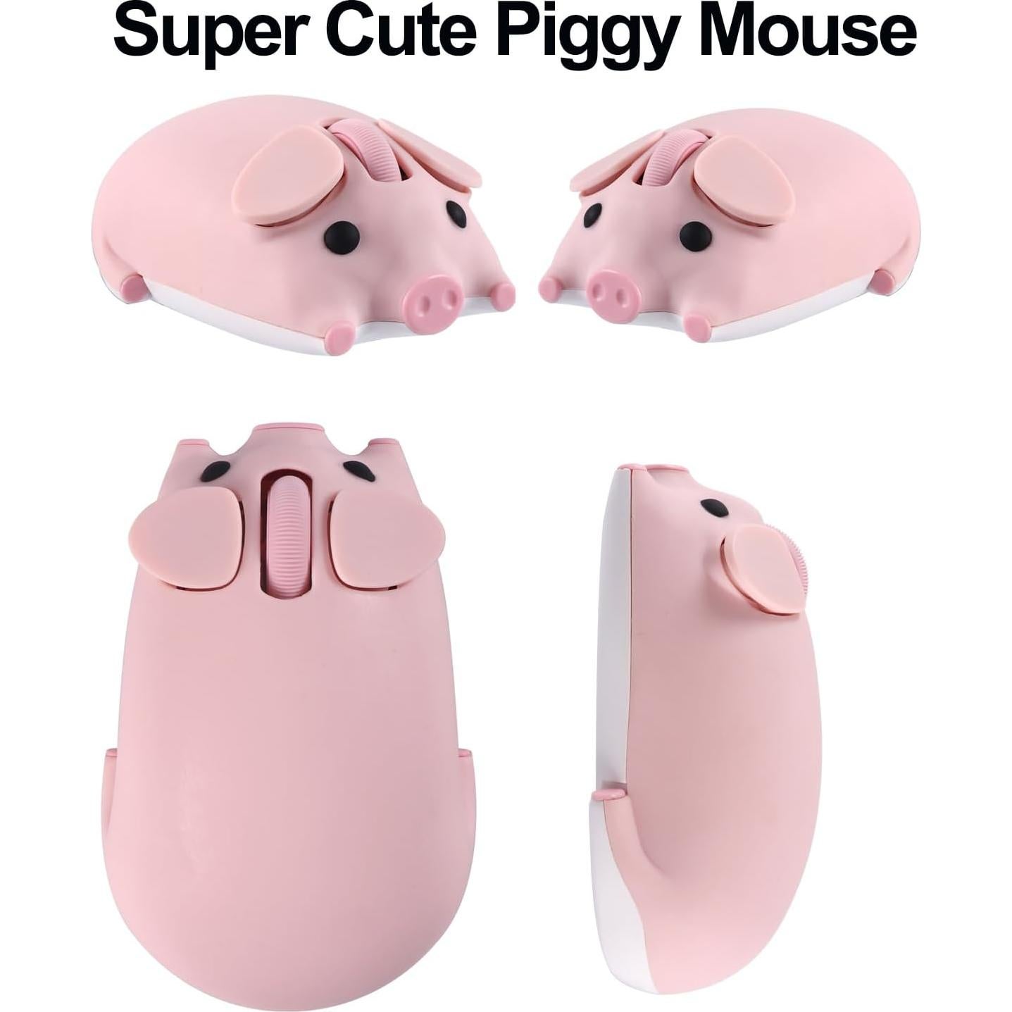 Ratón Inalámbrico Rosa Kawaii TECCOEUS Compacto Silencioso