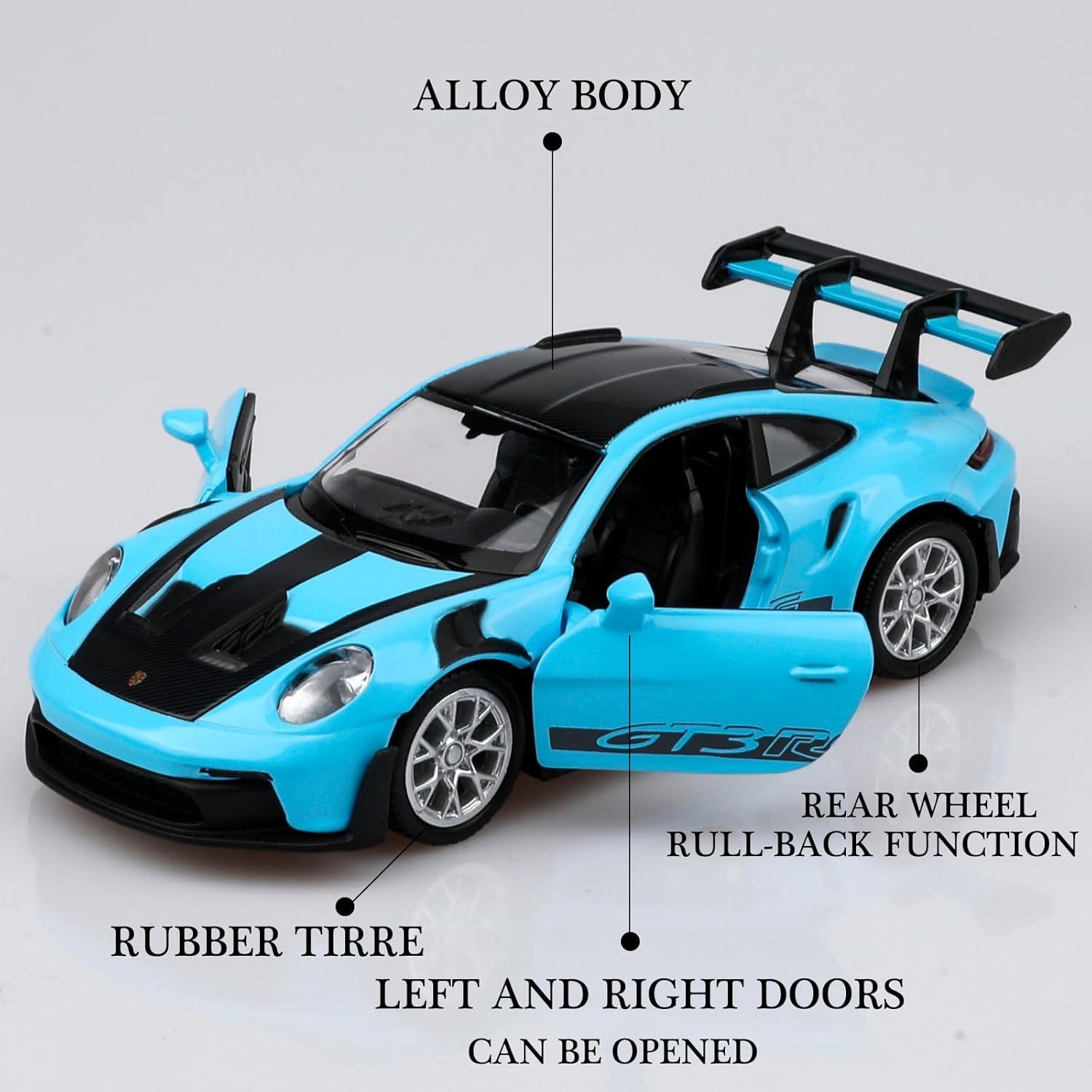 Modelo de coche de fundición Porsche 911 GT3 RS 1:36 retroceso