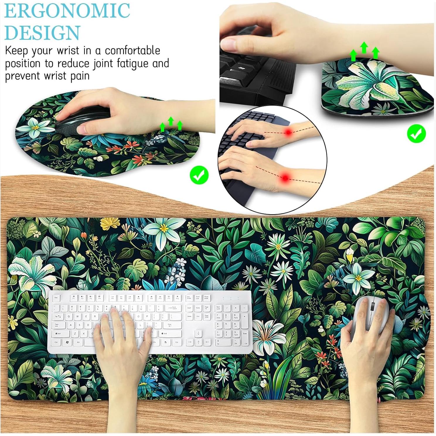 Conjunto de Alfombrillas de Escritorio LIMKRIAN Verde XXL