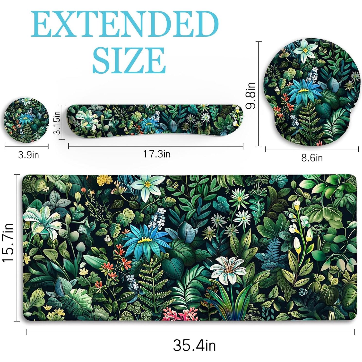 Conjunto de Alfombrillas de Escritorio LIMKRIAN Verde XXL