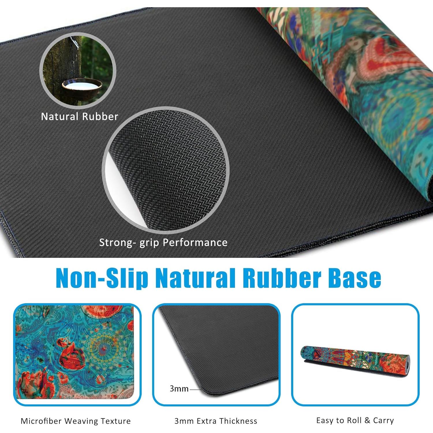 Alfombrilla de Ratón Grande EOBKLAX Mandala Vintage 90x40cm