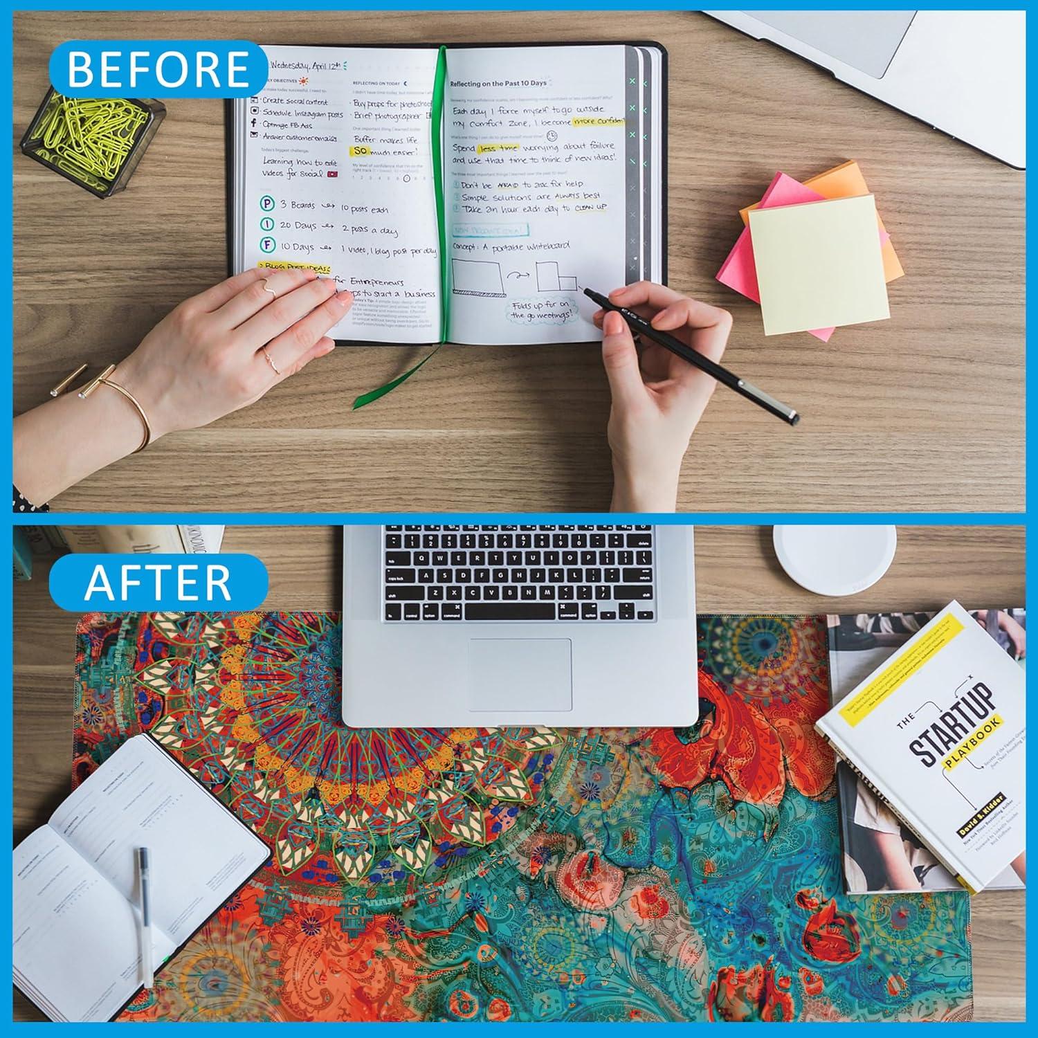 Alfombrilla de Ratón Grande EOBKLAX Mandala Vintage 90x40cm