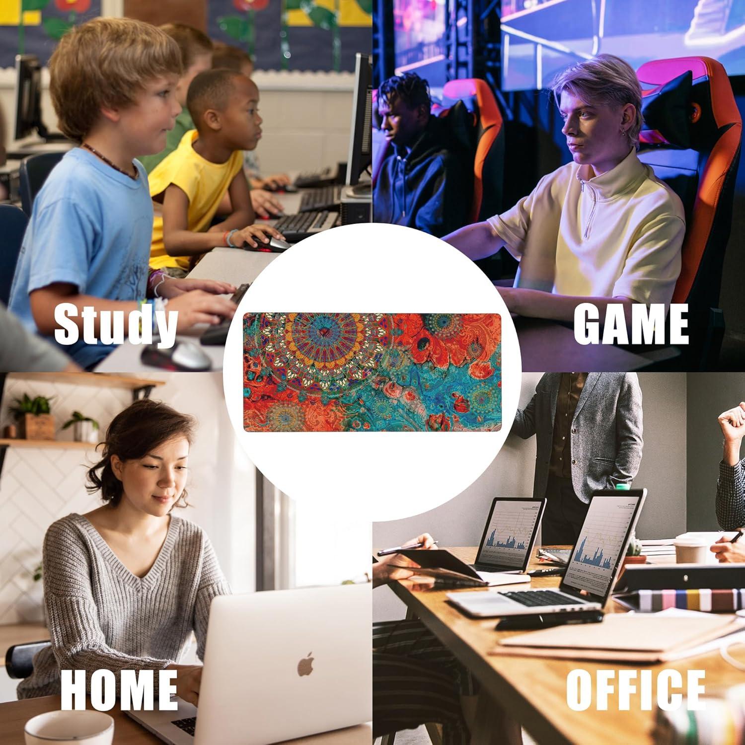 Alfombrilla de Ratón Grande EOBKLAX Mandala Vintage 90x40cm