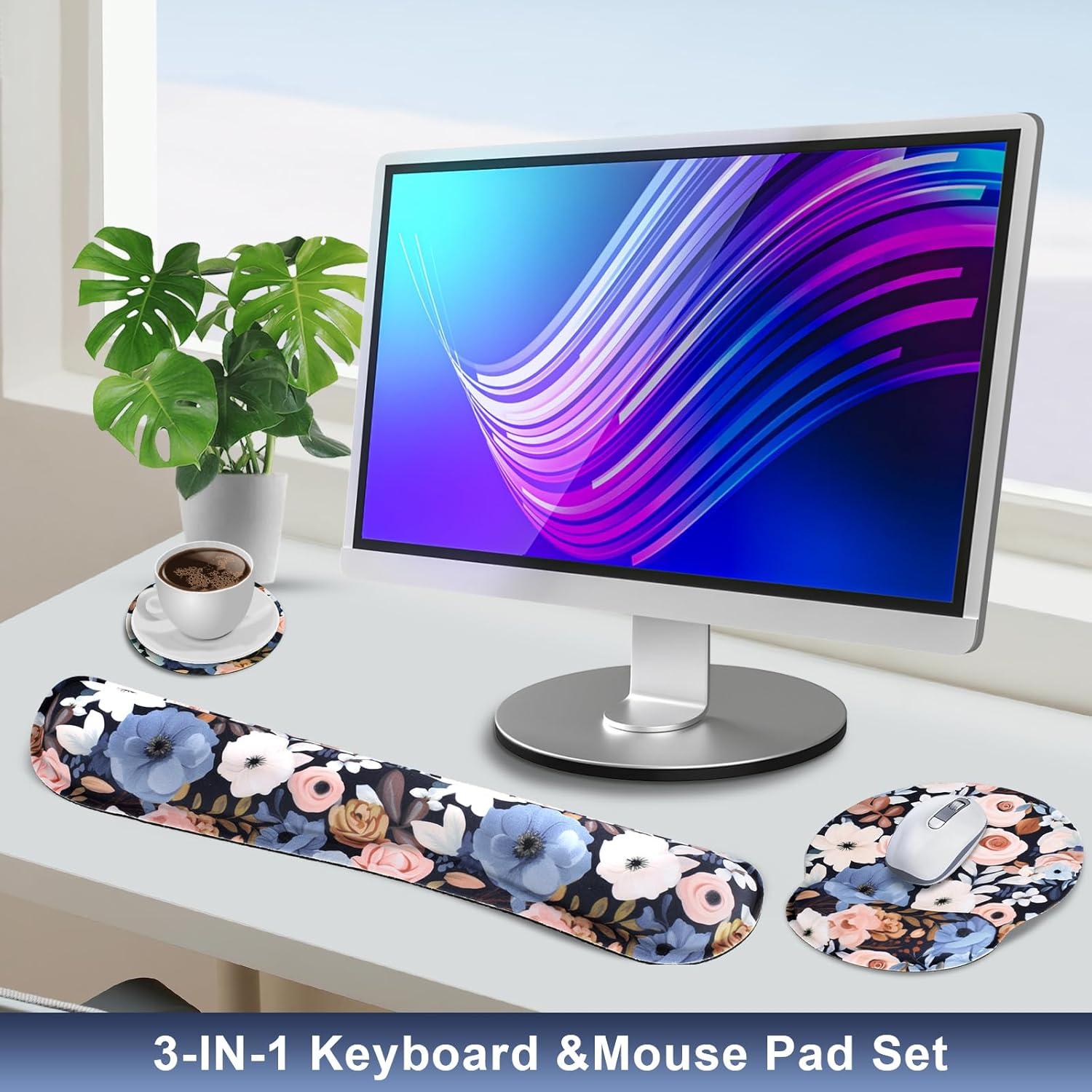 Alfombrilla de Ratón Ergonómica Floral MOLKM001 con Reposamuñecas