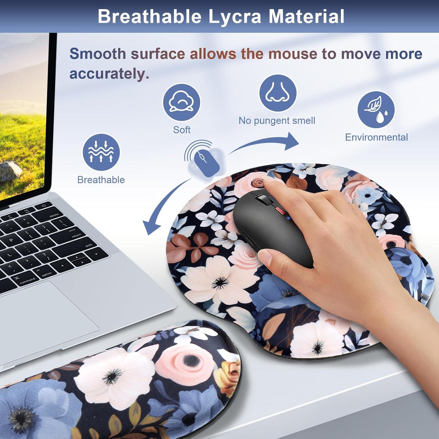 Alfombrilla de Ratón Ergonómica Floral MOLKM001 con Reposamuñecas