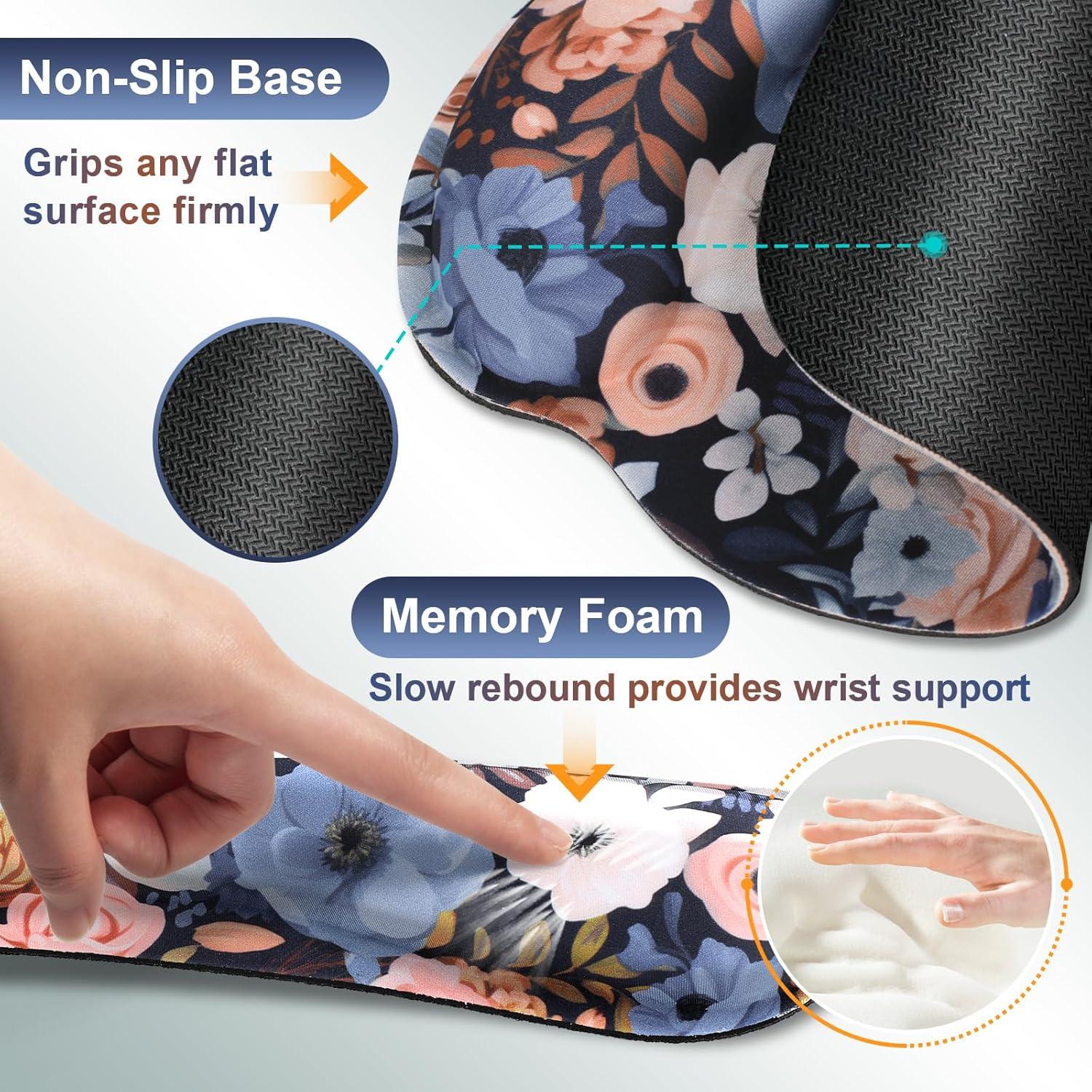 Alfombrilla de Ratón Ergonómica Floral MOLKM001 con Reposamuñecas