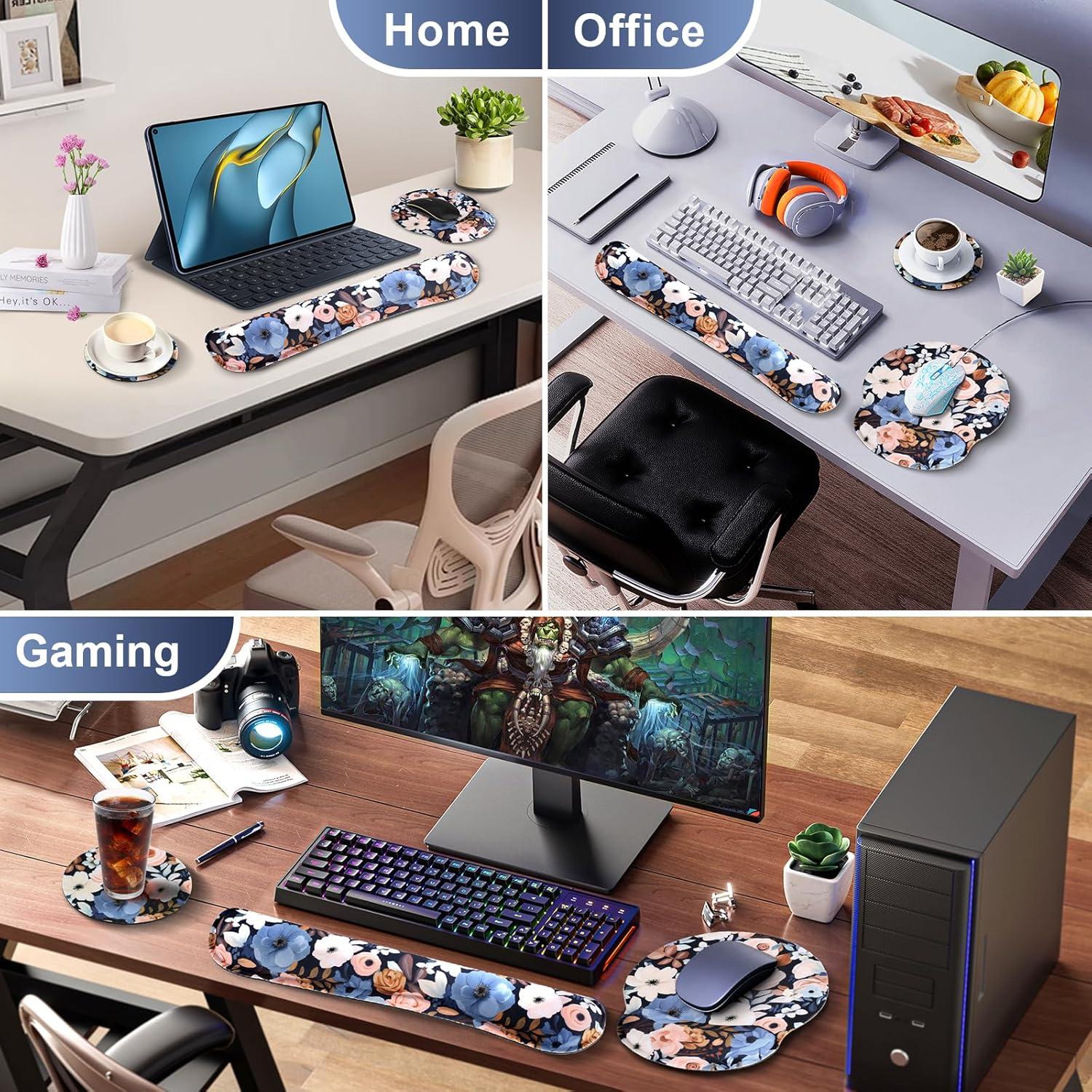 Alfombrilla de Ratón Ergonómica Floral MOLKM001 con Reposamuñecas