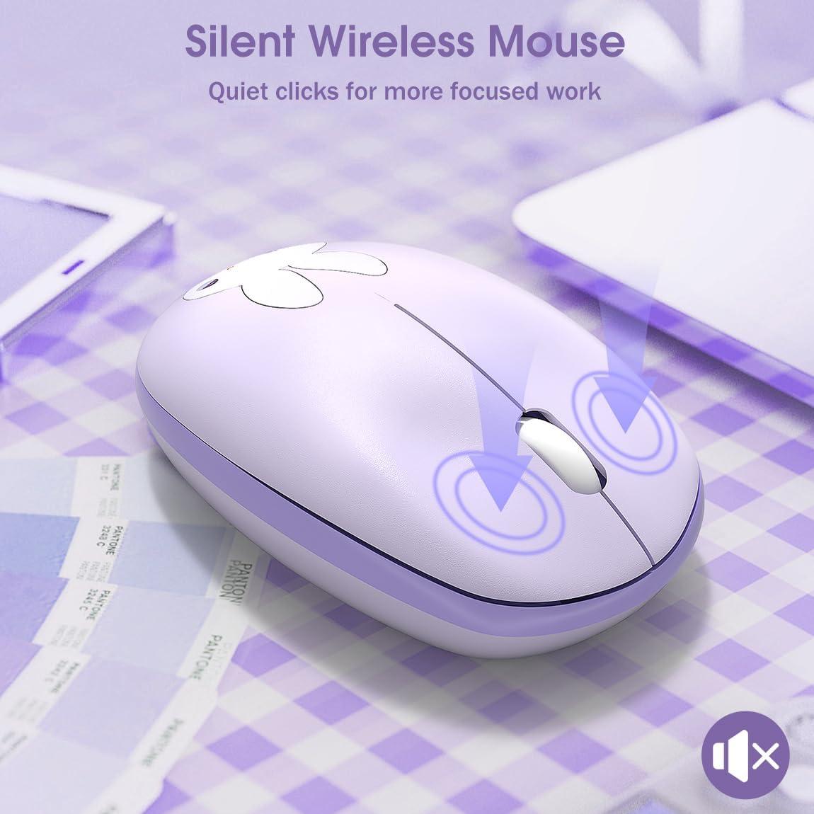 Combo Teclado y Ratón Inalámbricos ONITOON G60 Morado Retro