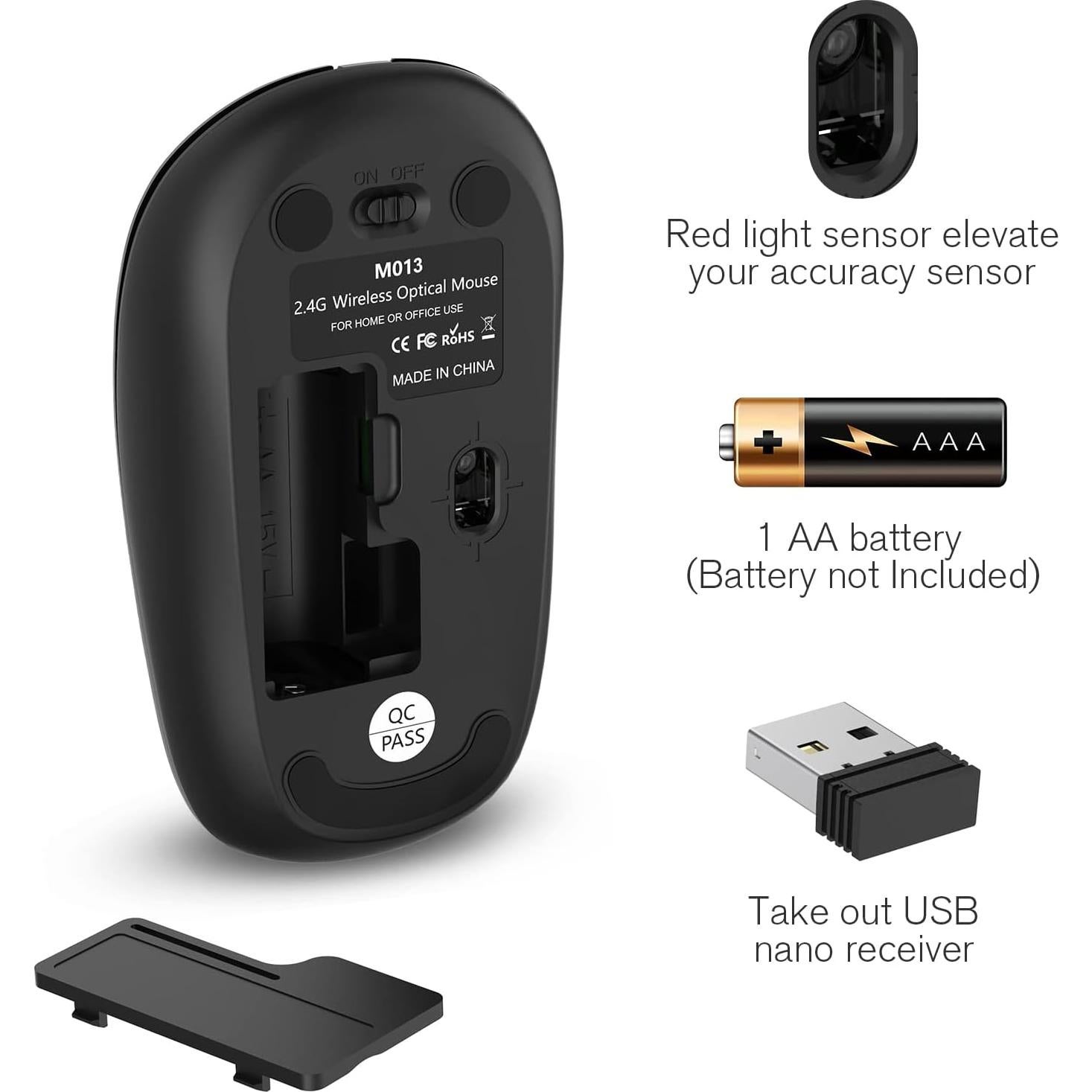 Ratón Inalámbrico Silencioso Cimetech Slim 2.4G USB Negro