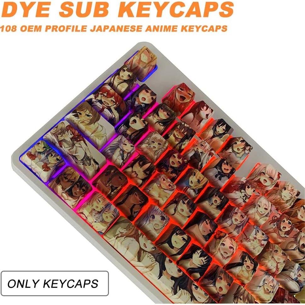 Juego de Teclas PBT 108 Hokeyio Cristalinas para Teclado Mecánico