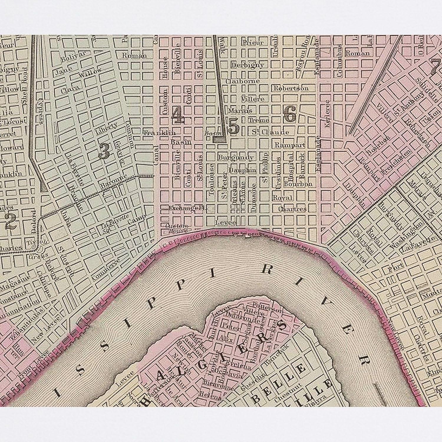 Mousepad Antideslizante CafePress con Mapa Vintage Nueva Orleans