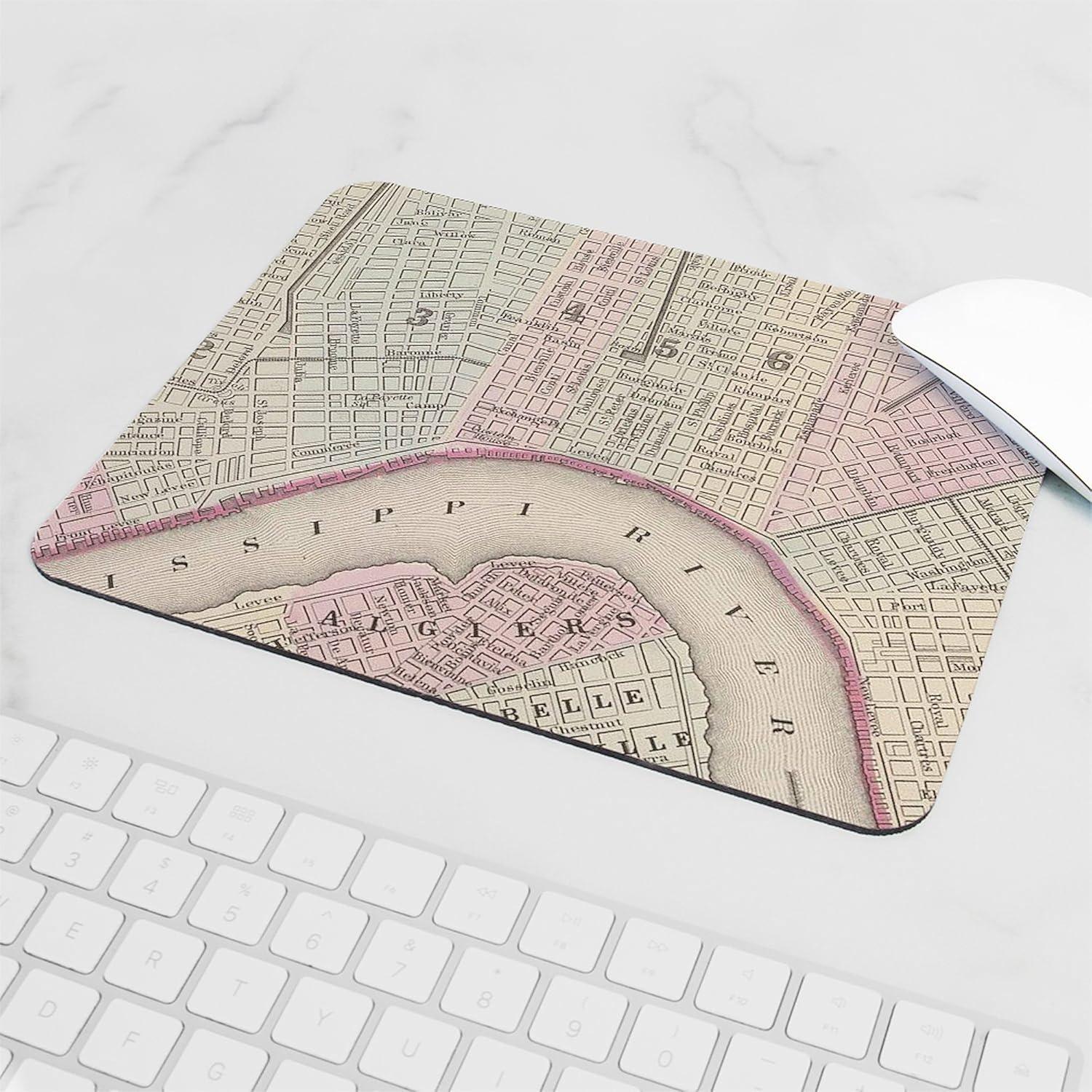 Mousepad Antideslizante CafePress con Mapa Vintage Nueva Orleans
