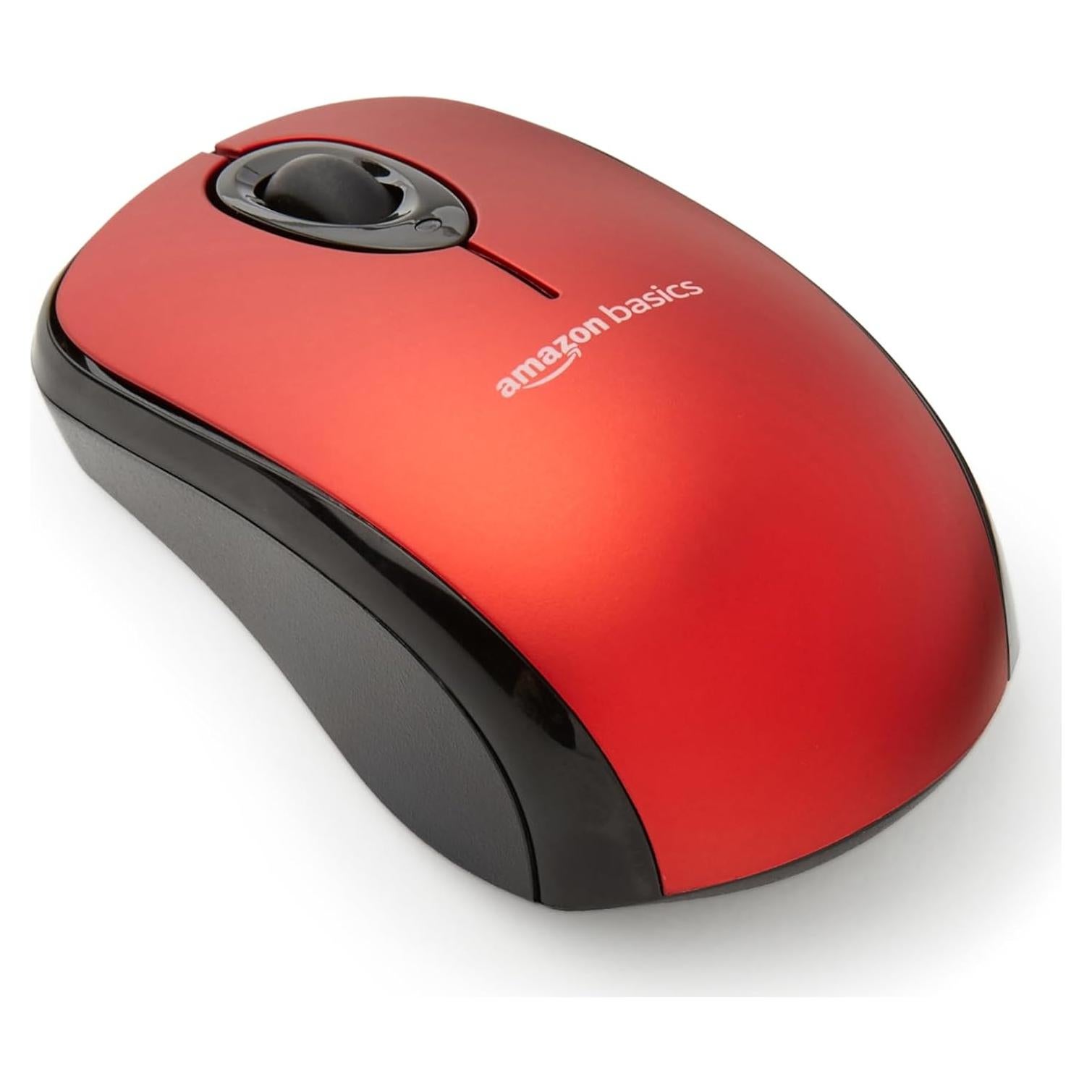 Ratón Inalámbrico Óptico Amazon Basics Rojo USB 2.4 GHz