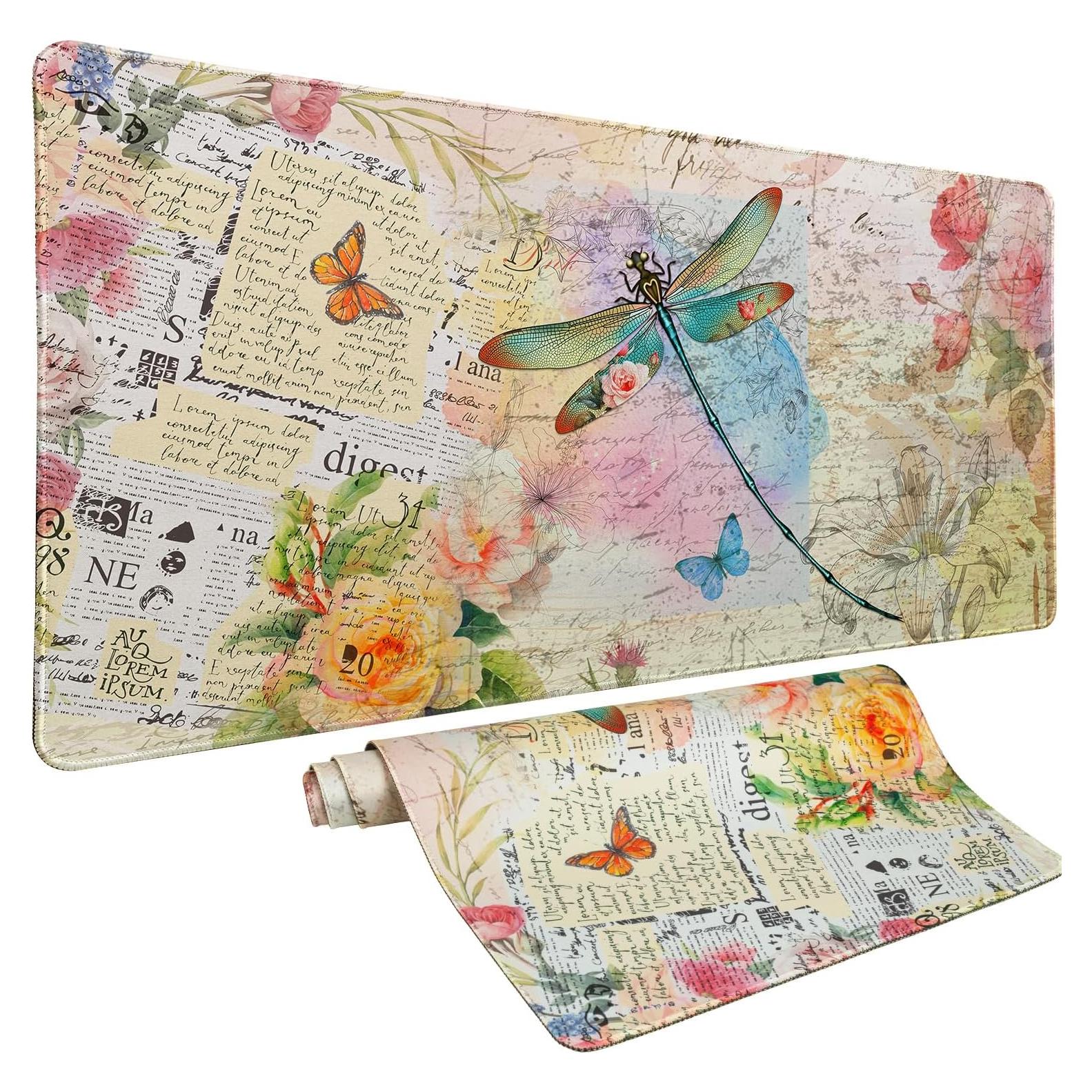 Alfombrilla de Ratón XXL Vimorco Libélula Vintage 80x40 cm
