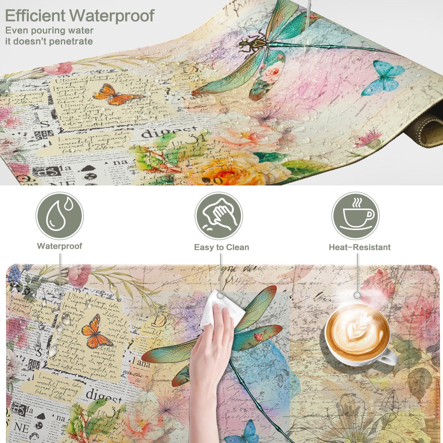 Alfombrilla de Ratón XXL Vimorco Libélula Vintage 80x40 cm