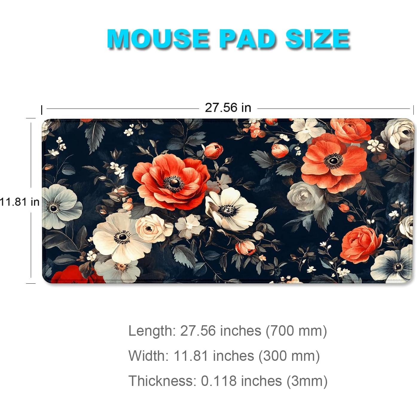 Alfombrilla de Ratón Grande znHLMzn Floral 700x300mm Antideslizante