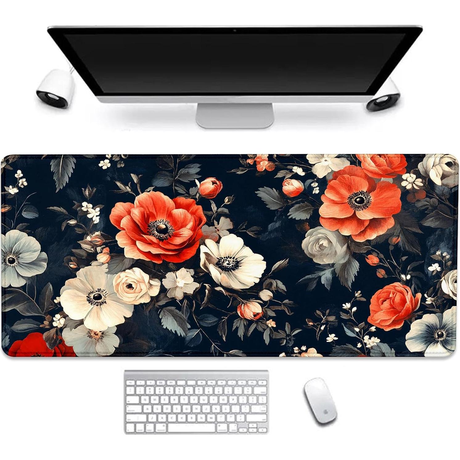 Alfombrilla de Ratón Grande znHLMzn Floral 700x300mm Antideslizante