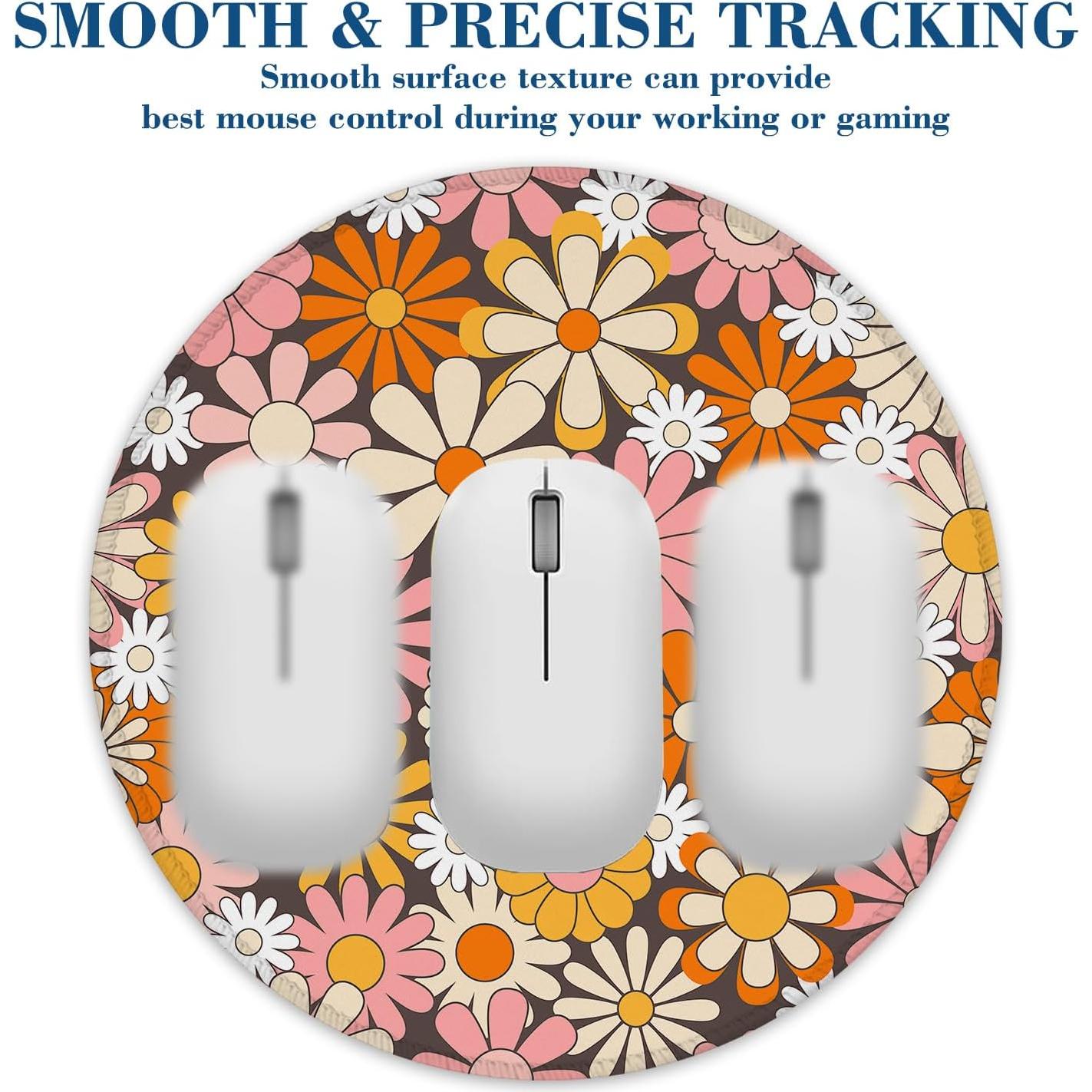 Alfombrilla de Ratón Ghatobty Redonda 20.32 cm Flores Psicodélicas