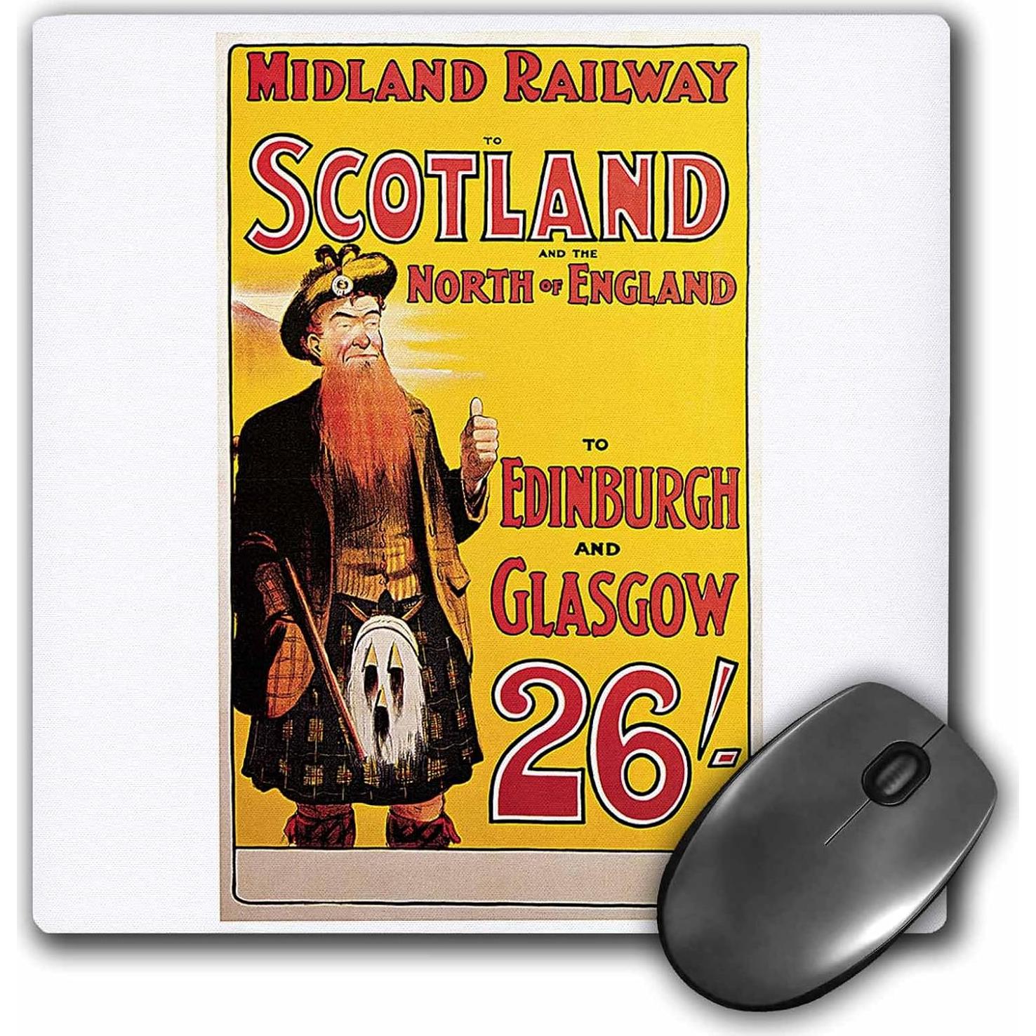 Alfombrilla de Ratón 3dRose Vintage Tren Escocia 20.32cm