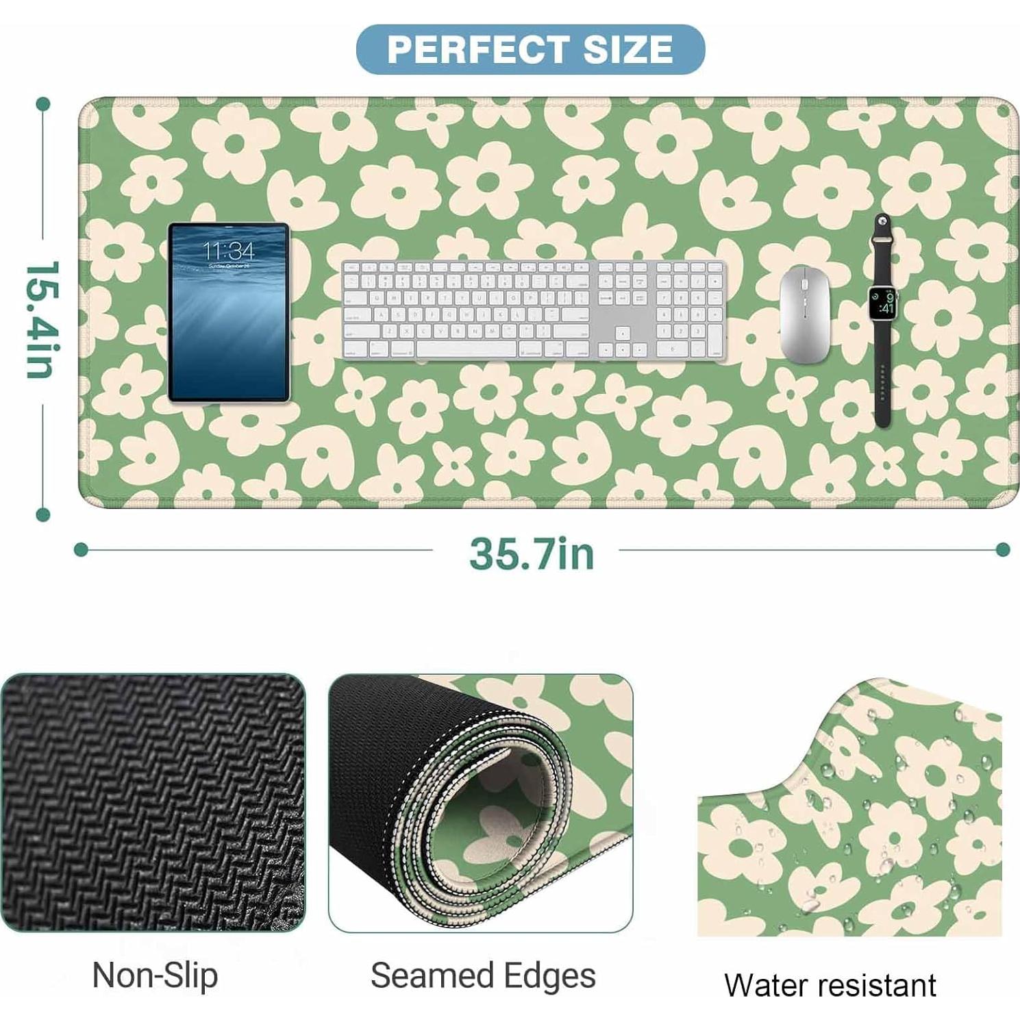 Alfombrilla de Ratón Grande Y YIHANGBEST Floral Vintage 90x40cm