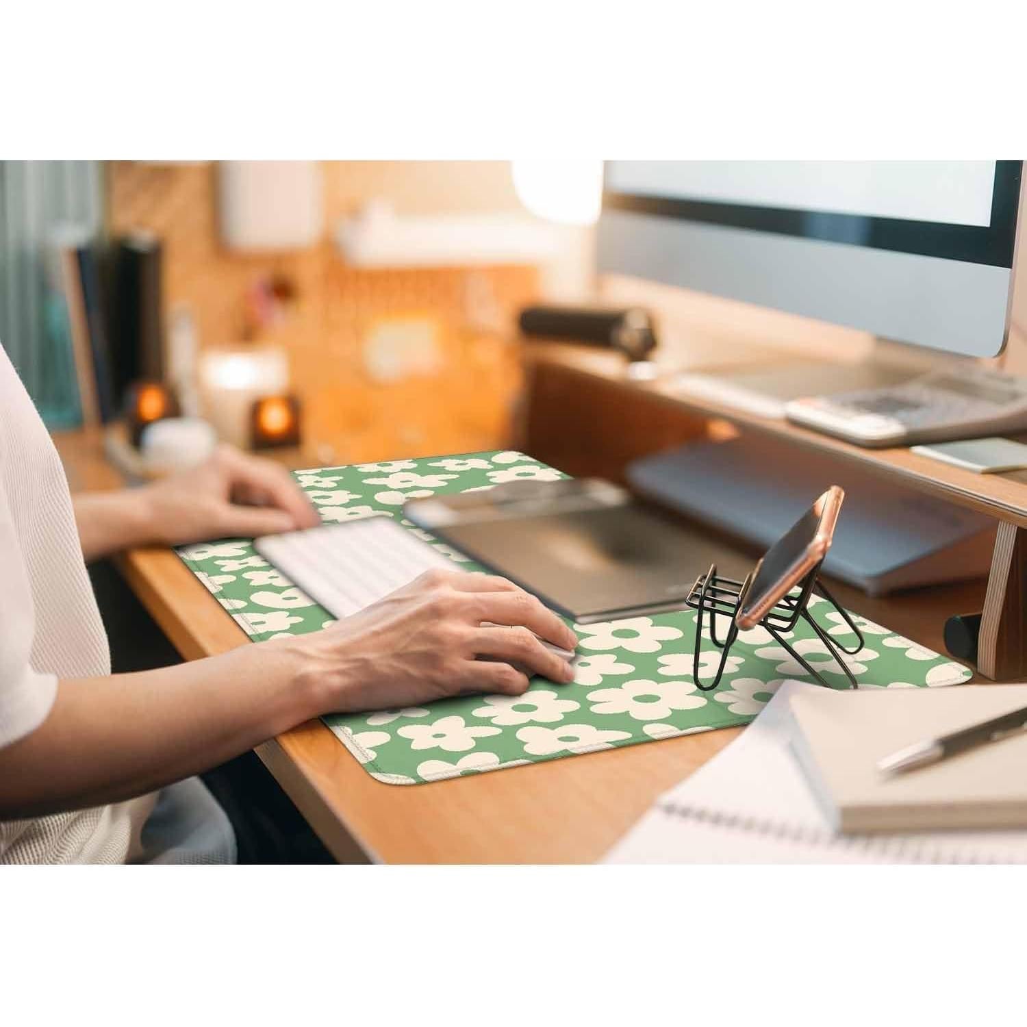 Alfombrilla de Ratón Grande Y YIHANGBEST Floral Vintage 90x40cm