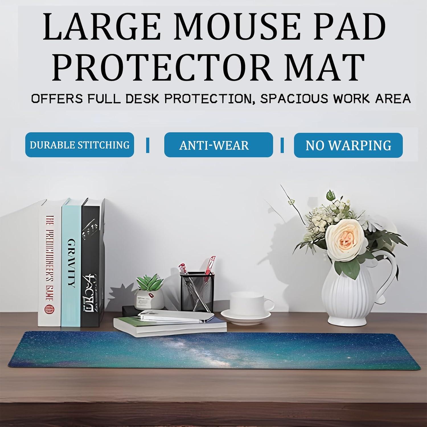 Vintage Mermaid Gaming Mouse Pad – 12x31.5in Large Extended Desk Mat with Retro Ocean Fantasy Design – Non-Slip Rubber Mousepad for Office Home– Deskmat Gifts for Girls Decor