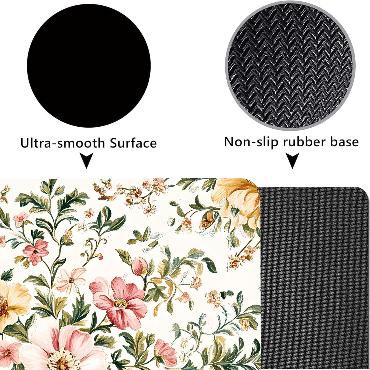 Alfombrilla de Ratón BLYKVGHQ Floral Vintage Antideslizante 24x20cm