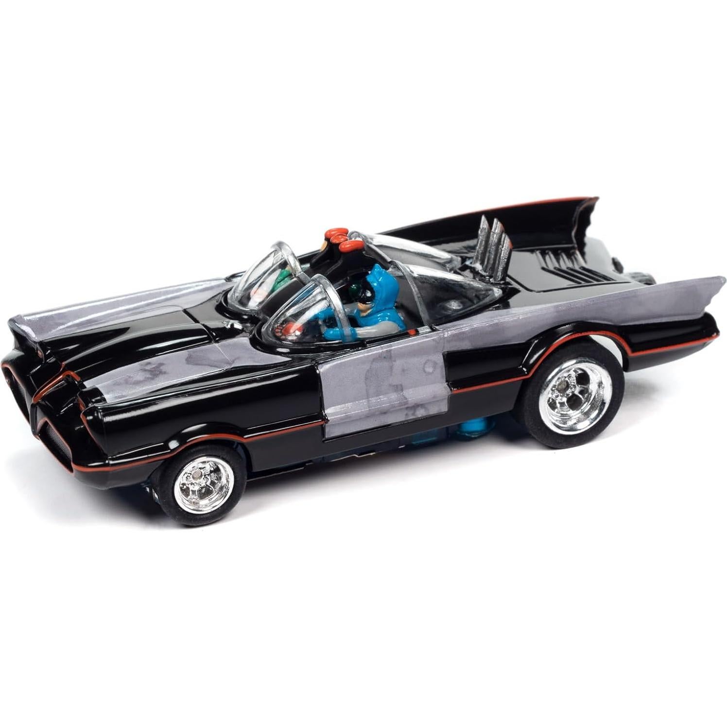 Auto Slot Batmóvil 1966 Round2 1:64 Negro con Parches