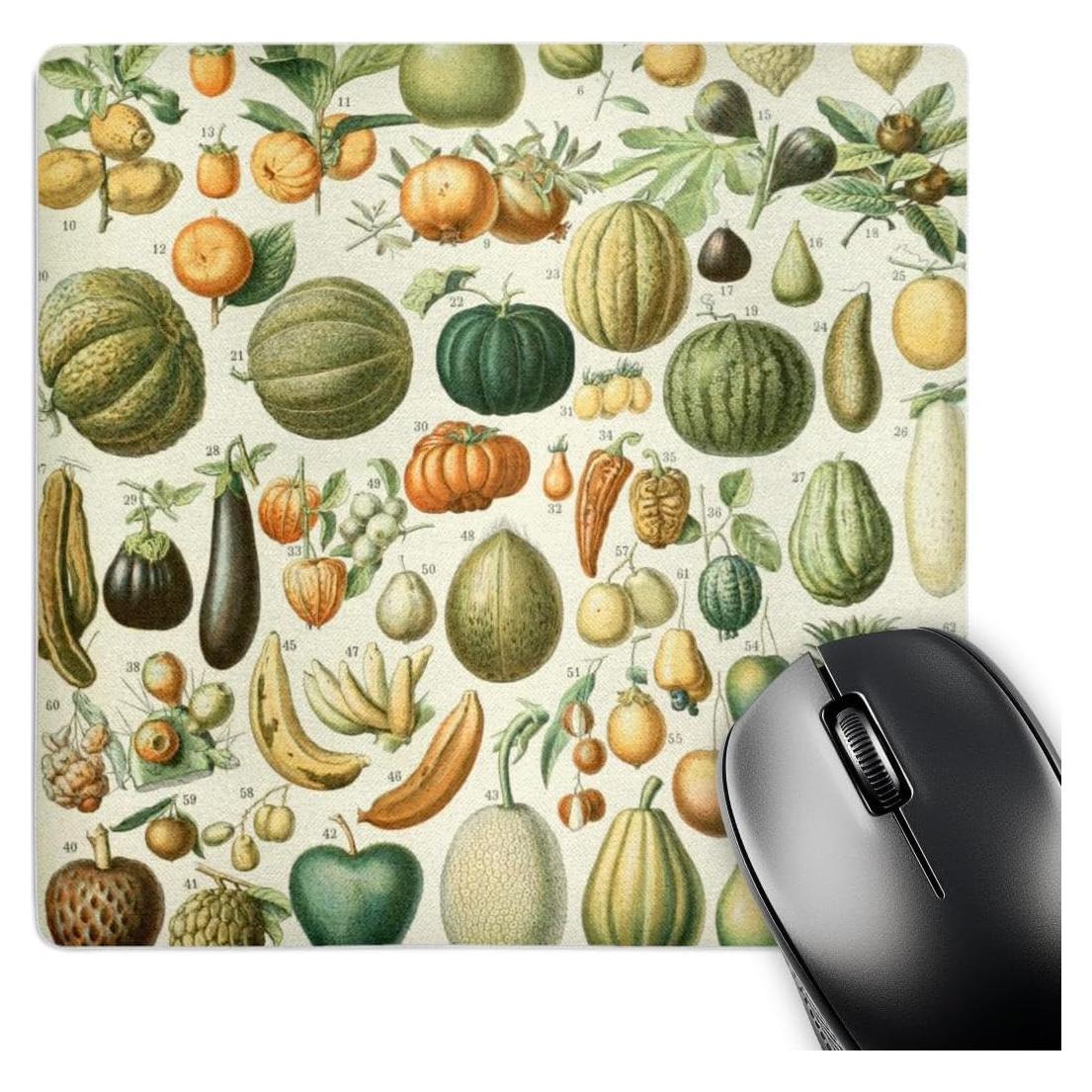 Alfombrilla para Ratón 3dRose Frutas y Verduras Vintage 20.32cm
