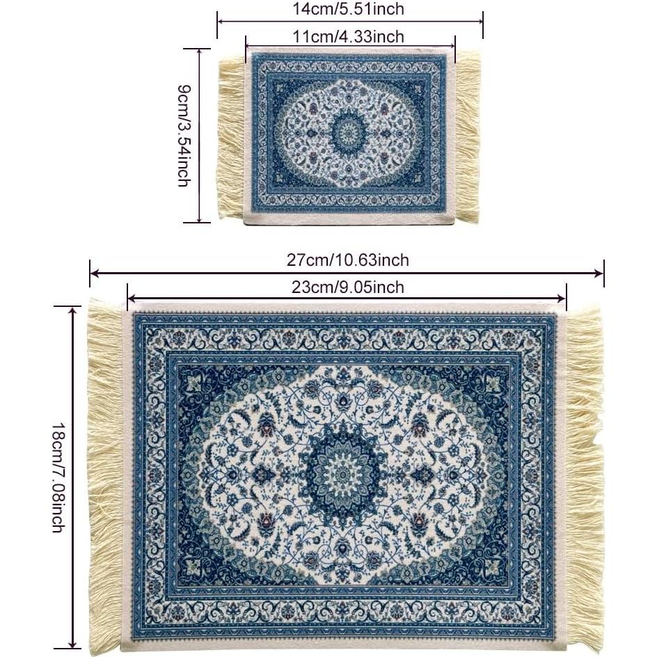 Alfombrilla de Ratón FDTCHENG Antideslizante 27x18 cm Azul y Blanco