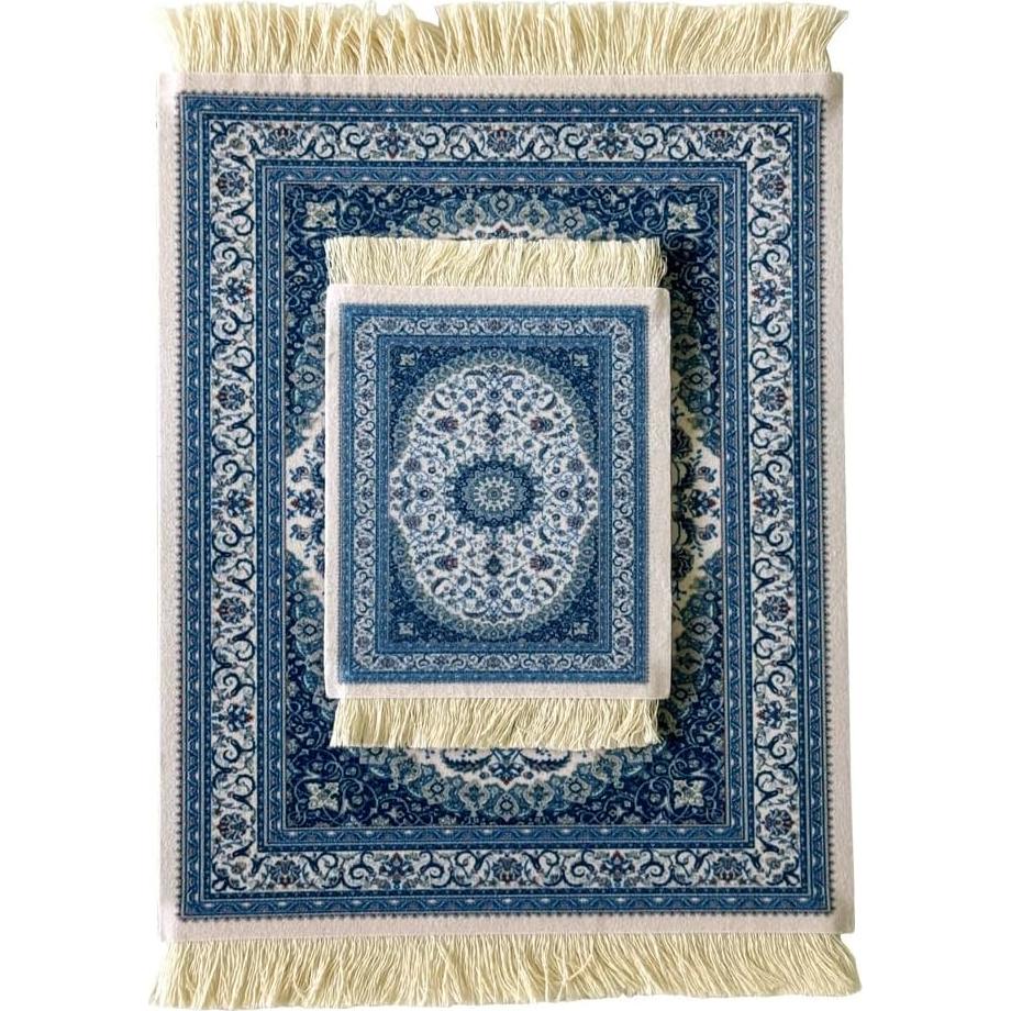 Alfombrilla de Ratón FDTCHENG Antideslizante 27x18 cm Azul y Blanco