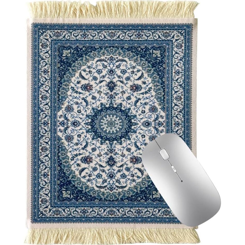 Alfombrilla de Ratón FDTCHENG Antideslizante 27x18 cm Azul y Blanco