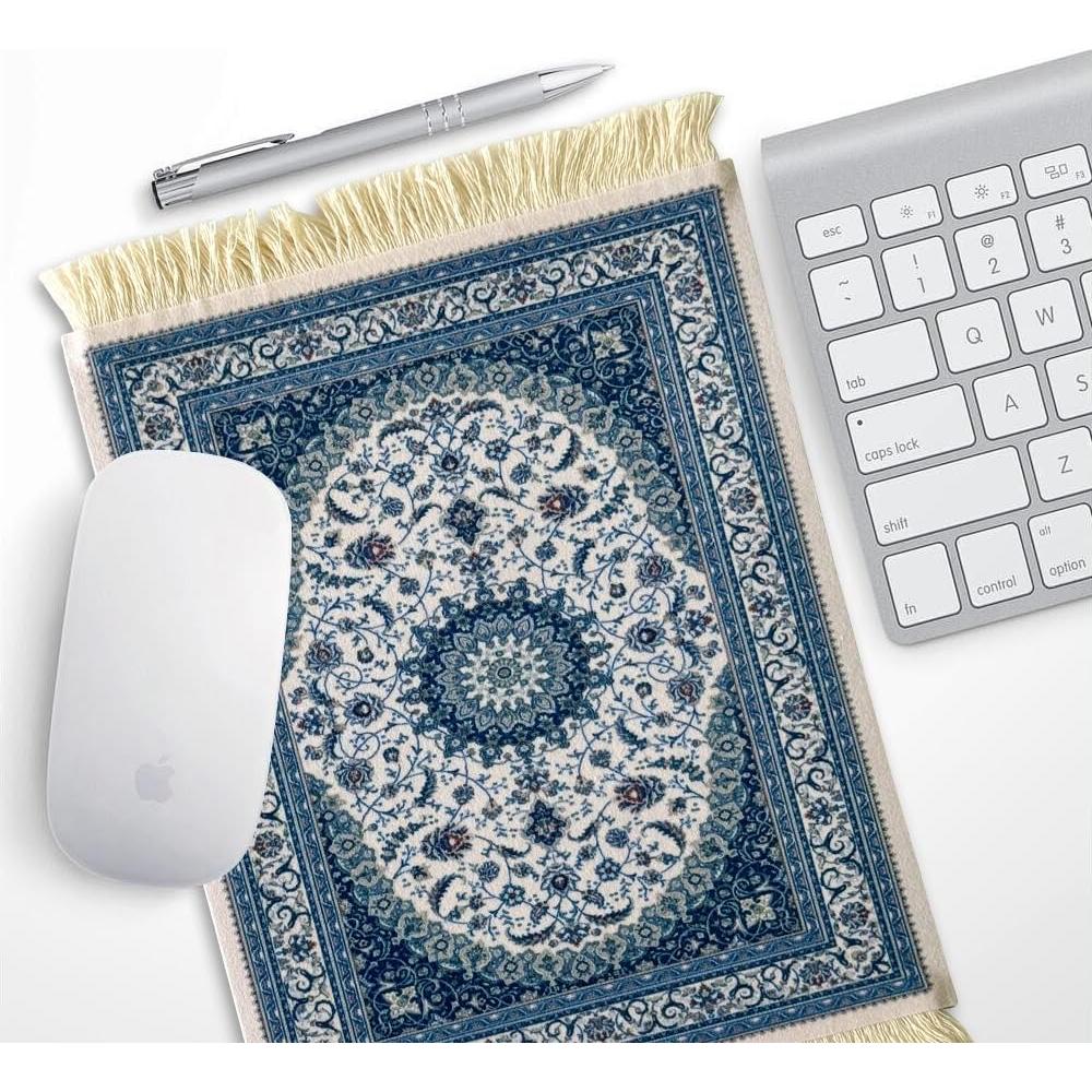 Alfombrilla de Ratón FDTCHENG Antideslizante 27x18 cm Azul y Blanco