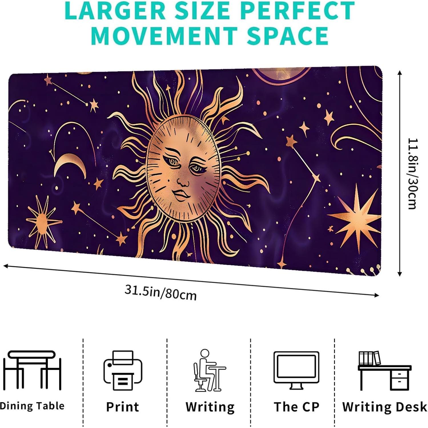 Alfombrilla de Ratón AINORI Sol y Luna 30.48x80.01cm Antideslizante