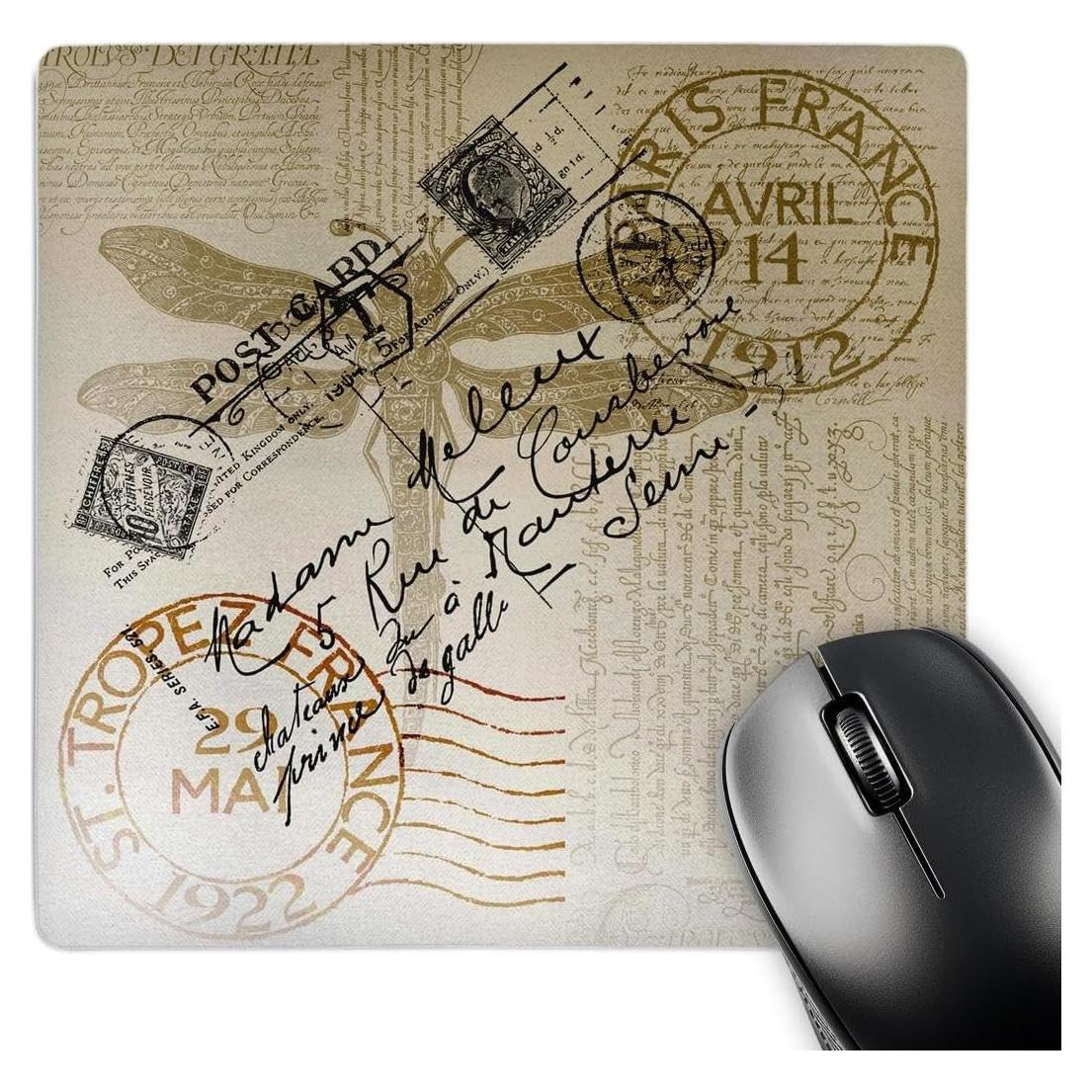 Almohadilla de Ratón 3dRose Vintage Libélula 20x20cm