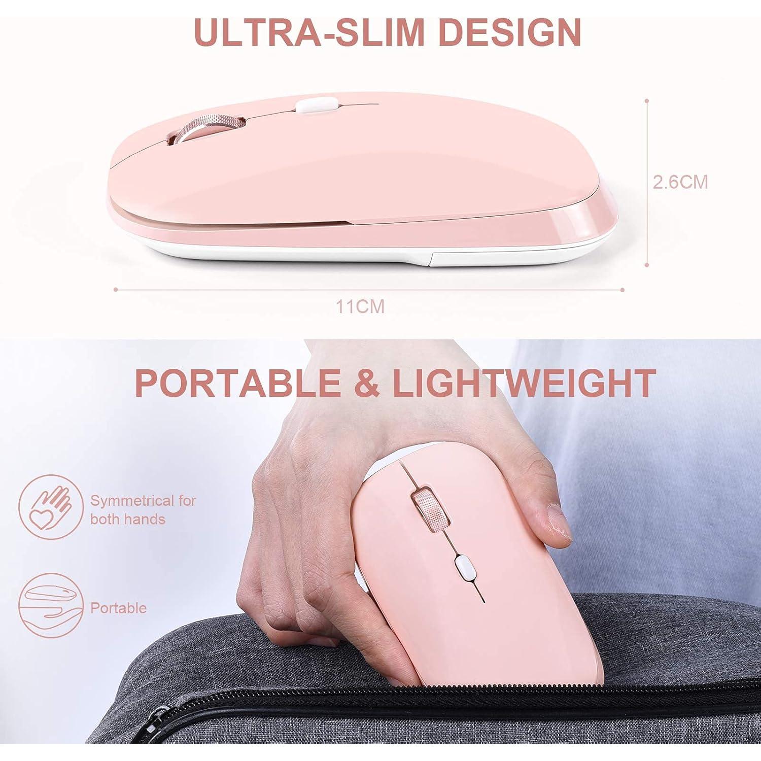 Mouse Inalámbrico PINKCAT Óptico 2.4G Rosa para Laptop