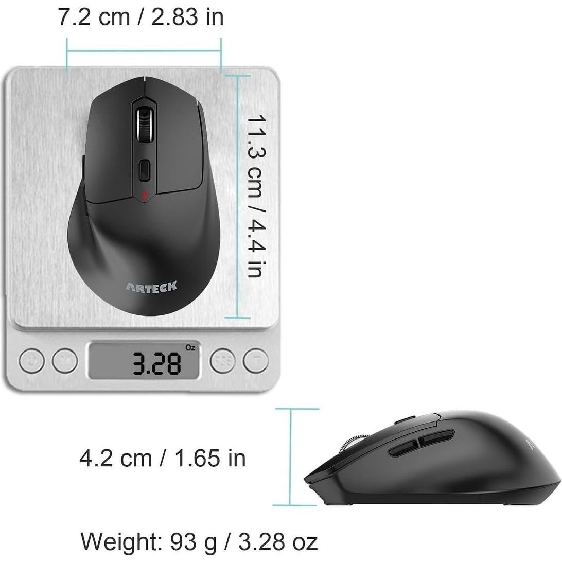 Ratón Inalámbrico Arteck MW360 Ergonómico con Clic Silencioso