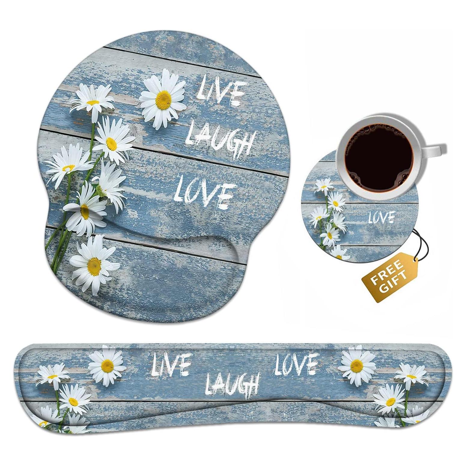 Juego de Reposamuñecas Ergonómico BXIKEOPIU Floral Vintage