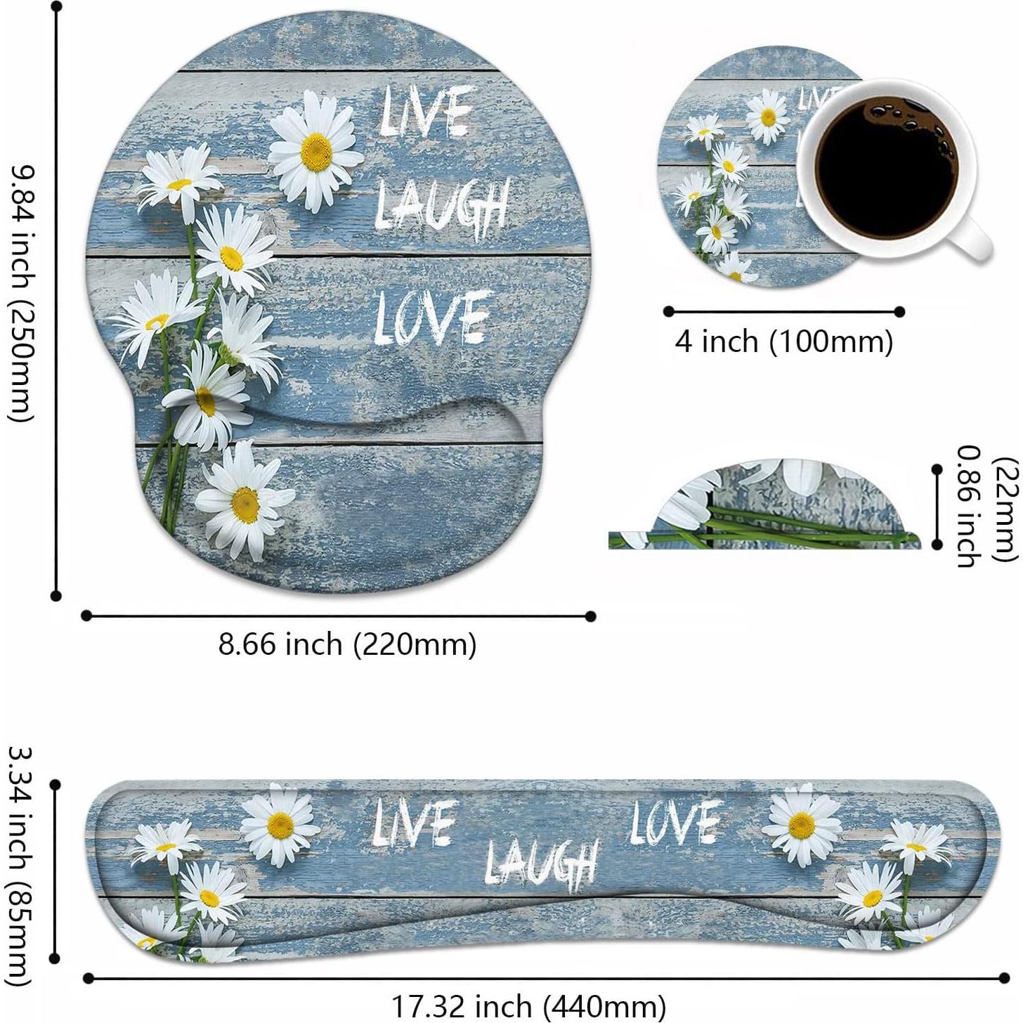 Juego de Reposamuñecas Ergonómico BXIKEOPIU Floral Vintage