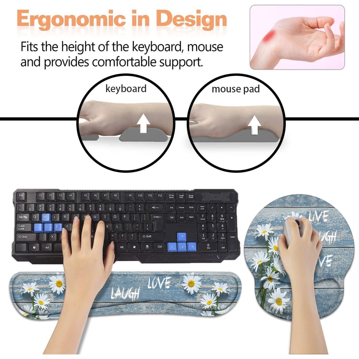 Juego de Reposamuñecas Ergonómico BXIKEOPIU Floral Vintage